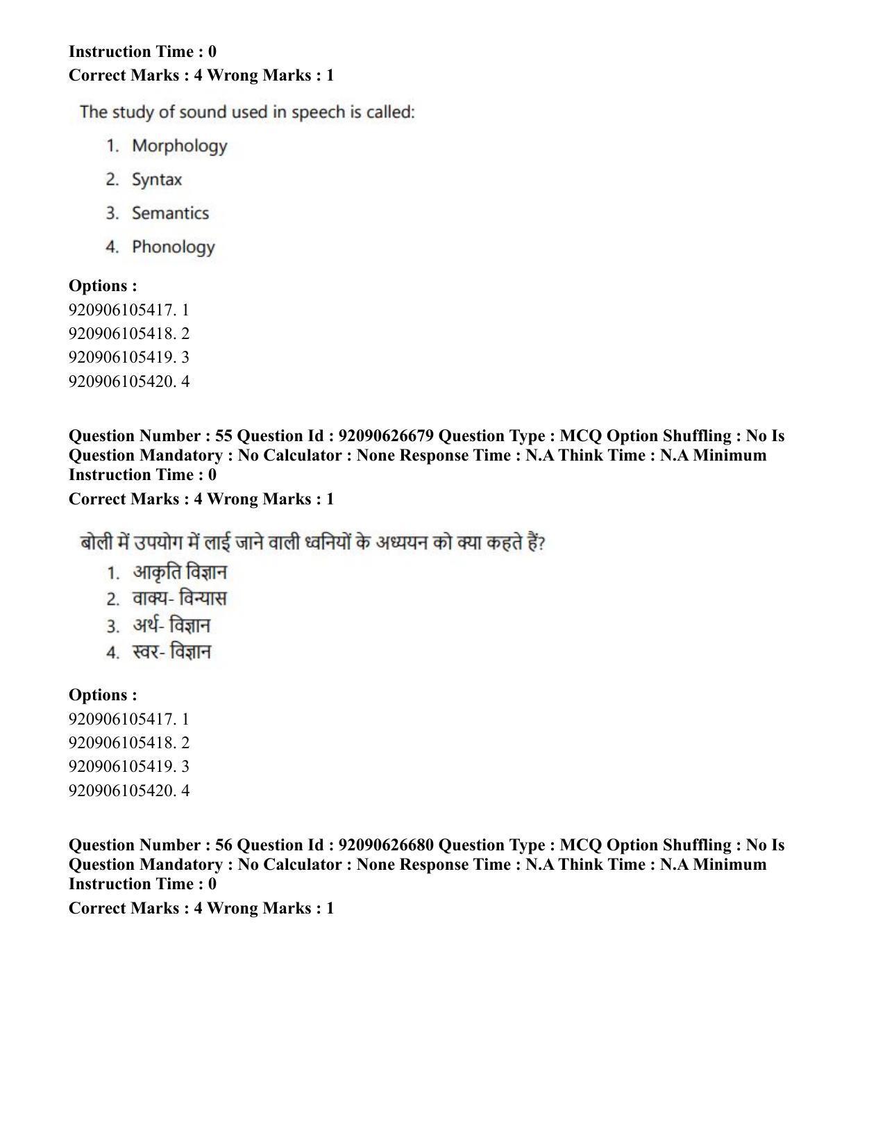 CUET PG 2023: HUQP02 – Anthropology (Eng) - Shift 2 (26-06-2023) Question Paper - Page 55