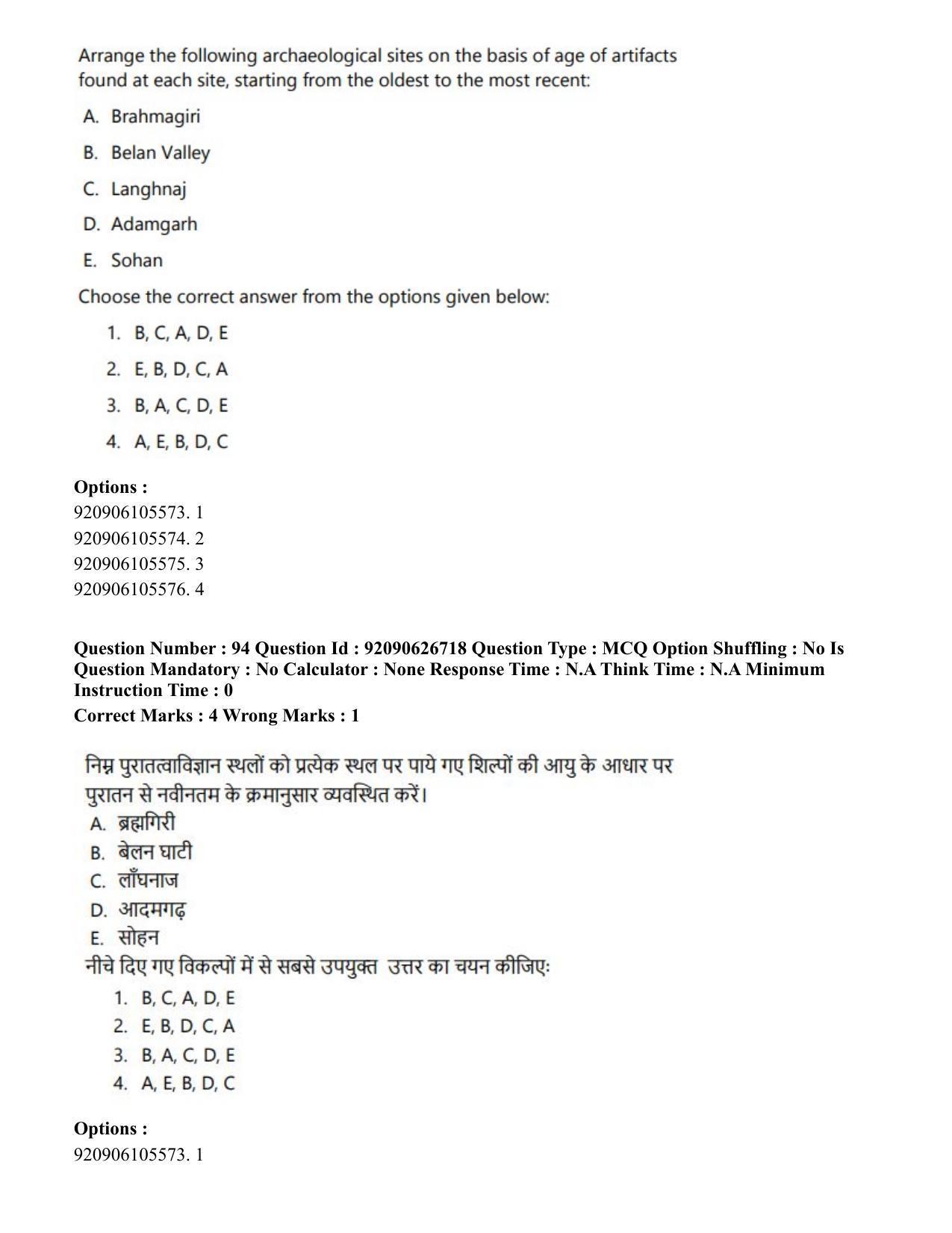 CUET PG 2023: HUQP02 – Anthropology (Eng) - Shift 2 (26-06-2023) Question Paper - Page 95