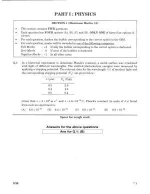 JEE (Advanced) 2016 Paper I Question Paper