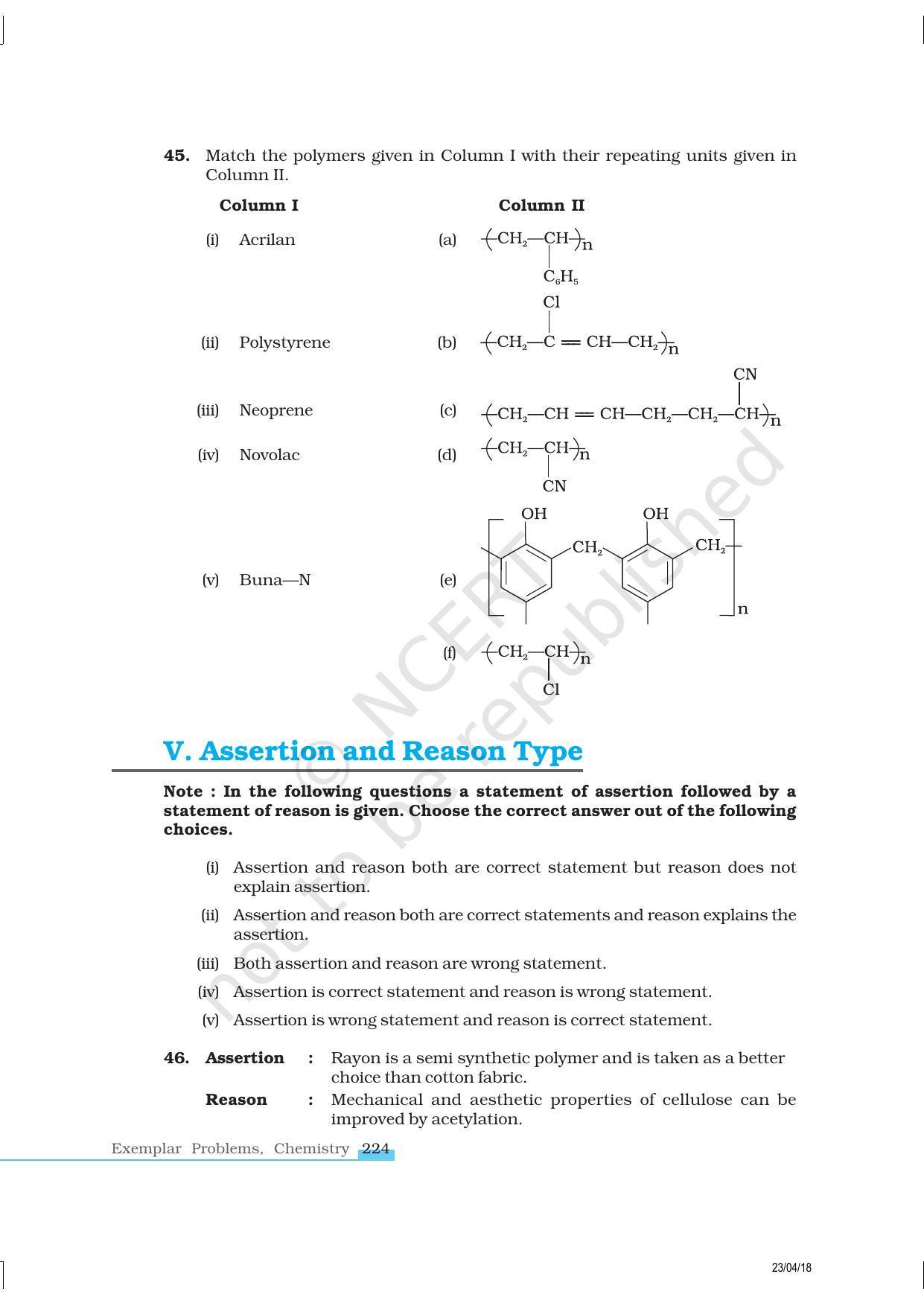 NCERT Exemplar Book for Class 12 Chemistry: Chapter 15 Polymers - Page 8