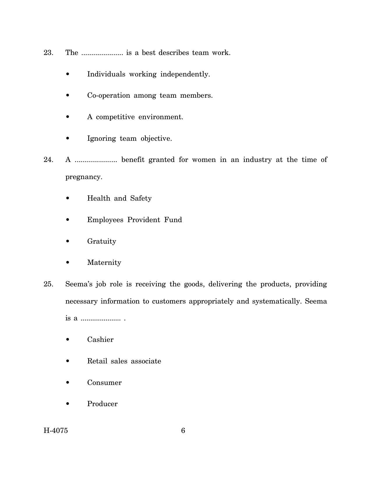 Goa Board Class 12 Retail (March 2024) Question Paper - Page 6