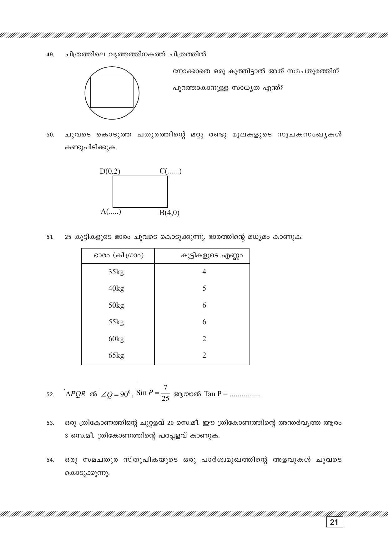 Kerala SSLC 2023 Maths (Malayalam Medium) Question Pool - Page 21
