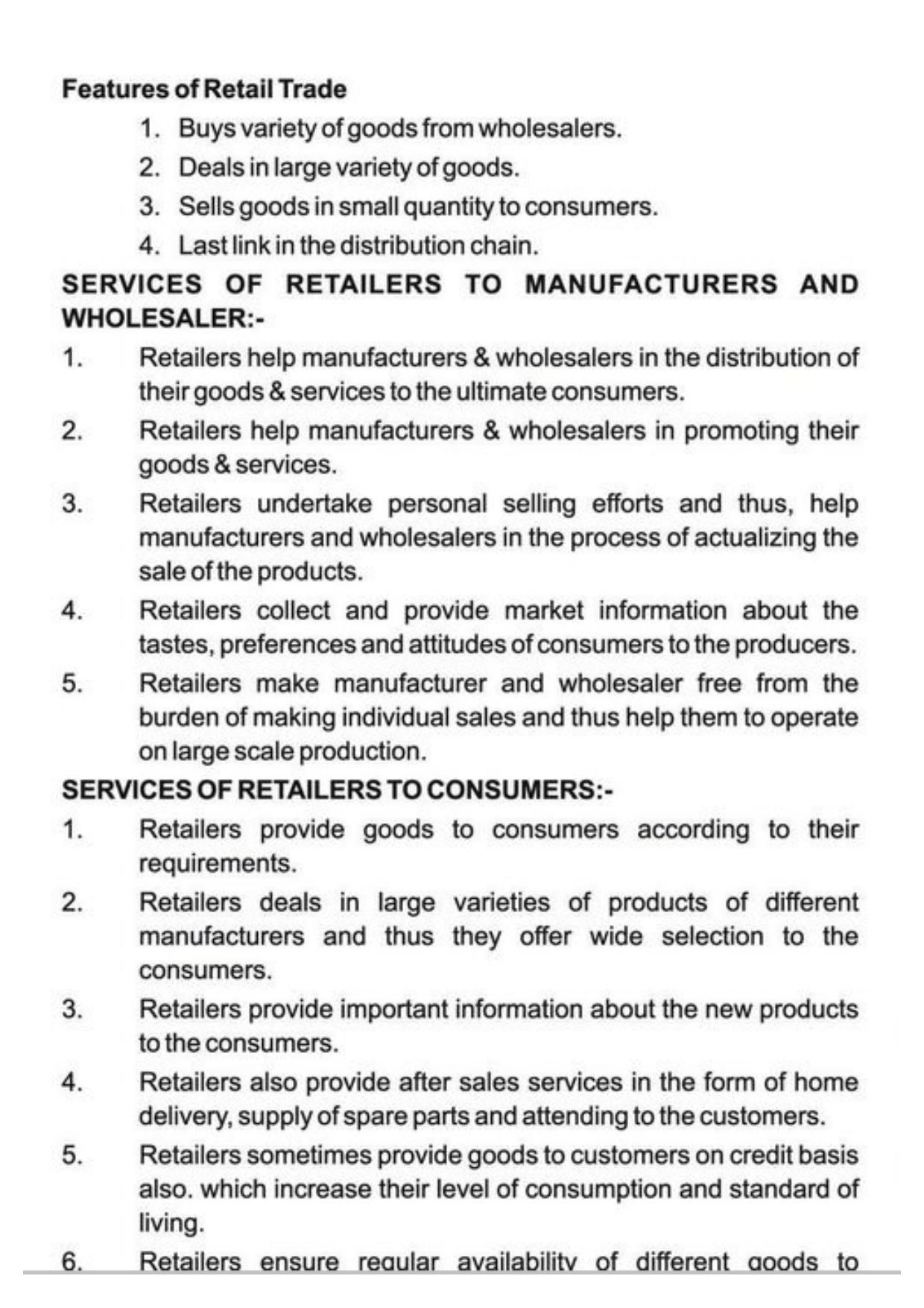 Class 11 Notes, Question & Practice Paper - Business Studies (Topic 9 : Internal Trade) - Page 4