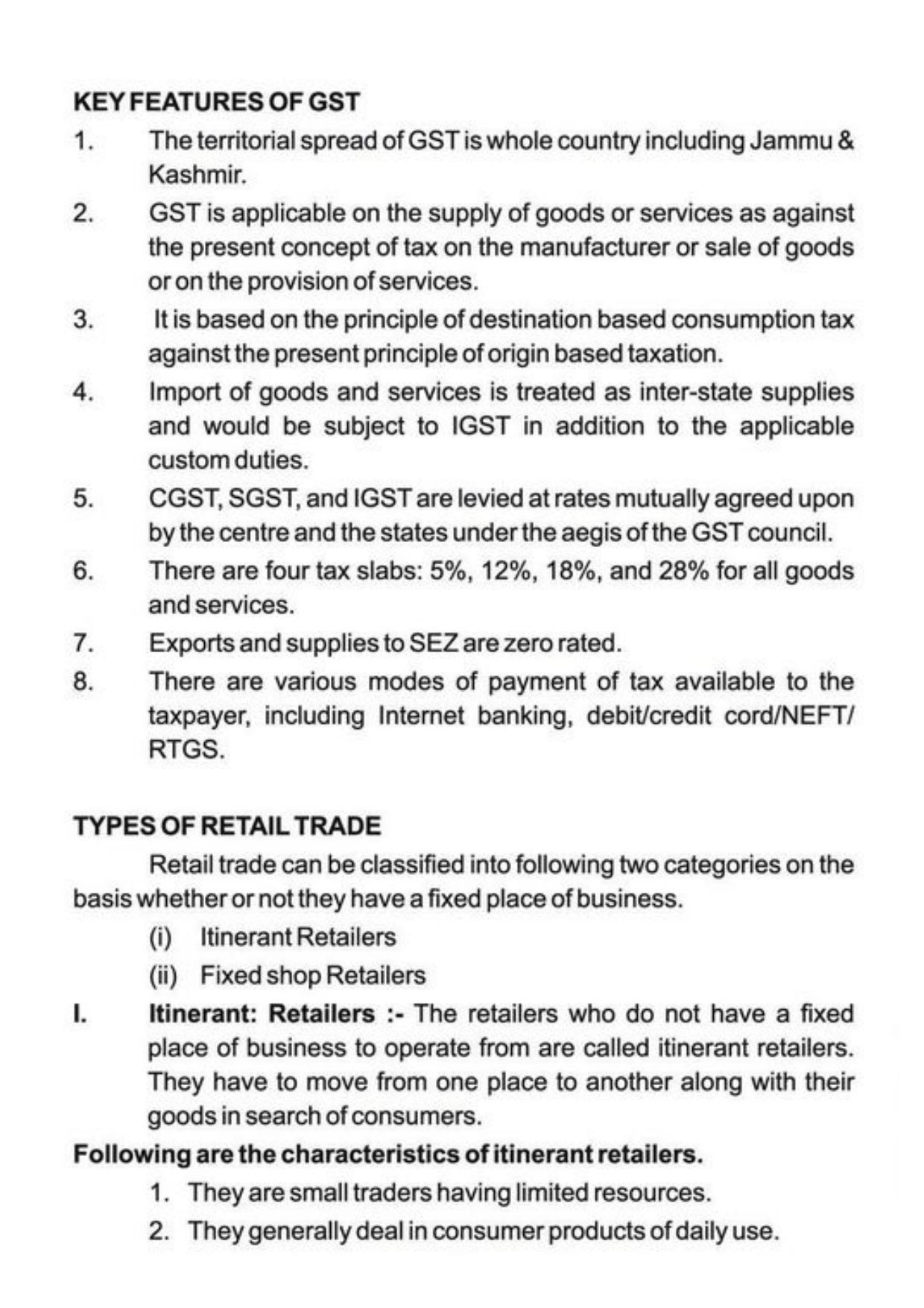 Class 11 Notes, Question & Practice Paper - Business Studies (Topic 9 : Internal Trade) - Page 7