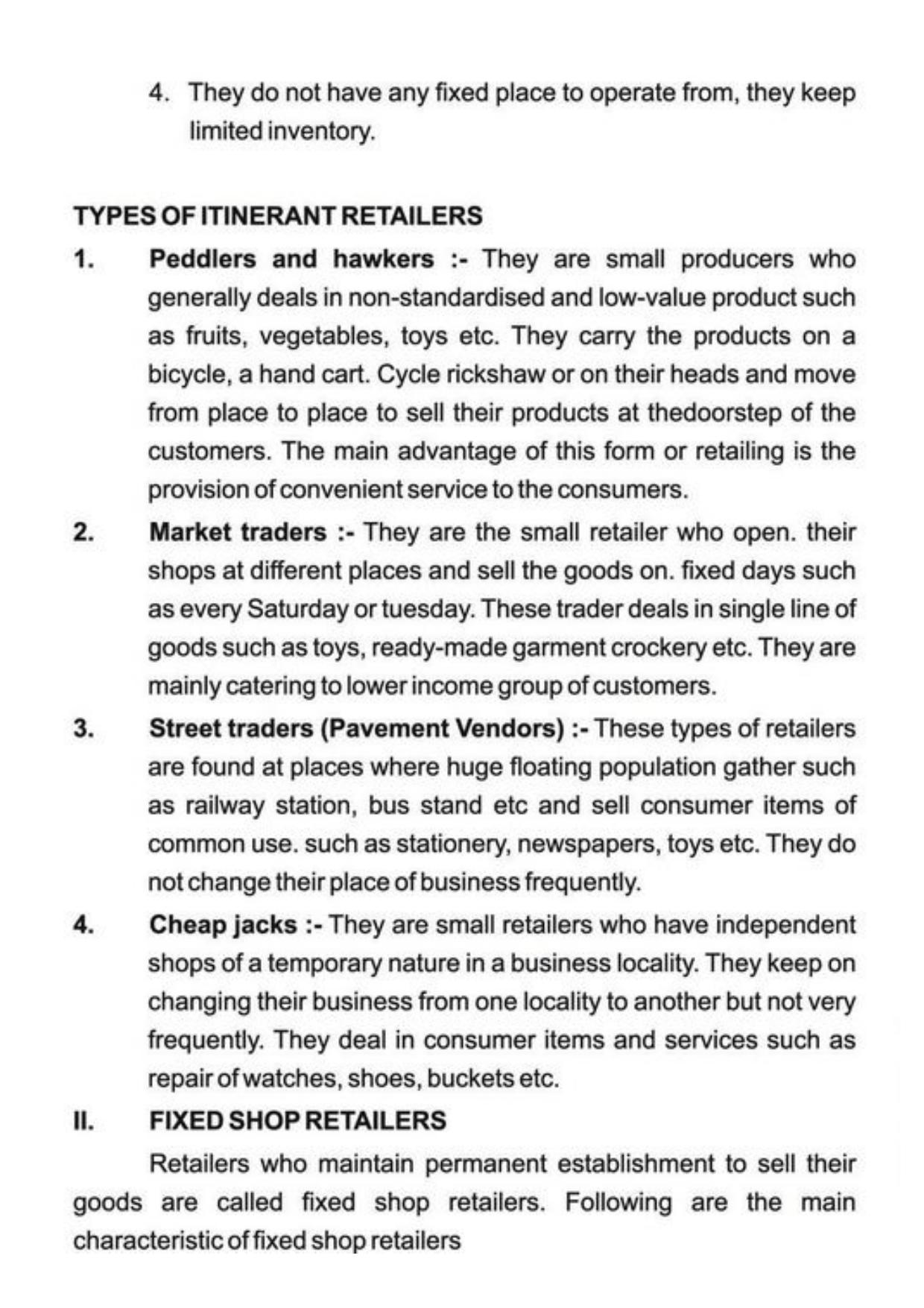 Class 11 Notes, Question & Practice Paper - Business Studies (Topic 9 : Internal Trade) - Page 8