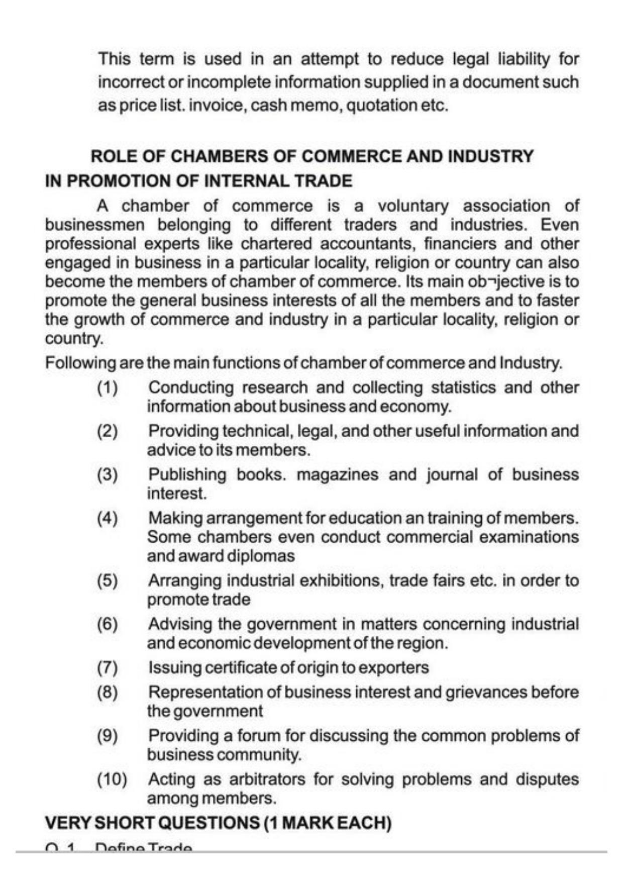 Class 11 Notes, Question & Practice Paper - Business Studies (Topic 9 : Internal Trade) - Page 16