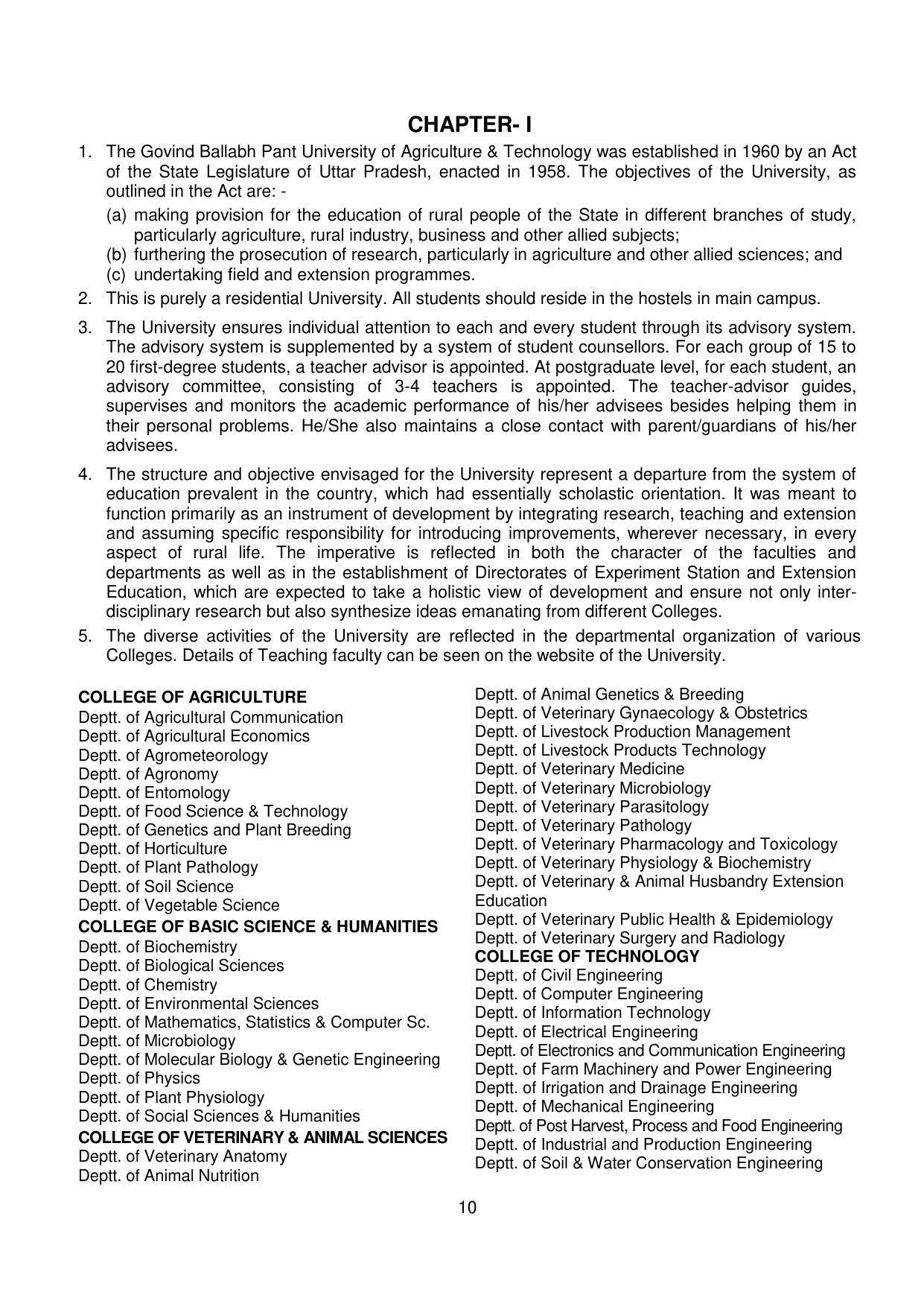 GBPUAT Entrance Exam Prospectus 2023 - Page 10
