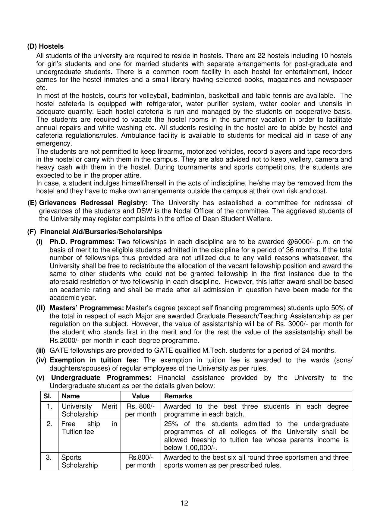 GBPUAT Entrance Exam Prospectus 2023 - Page 12