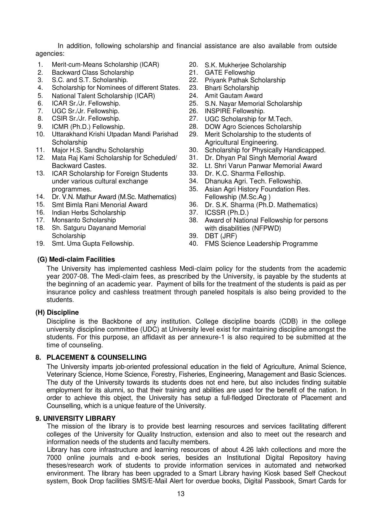 GBPUAT Entrance Exam Prospectus 2023 - Page 13