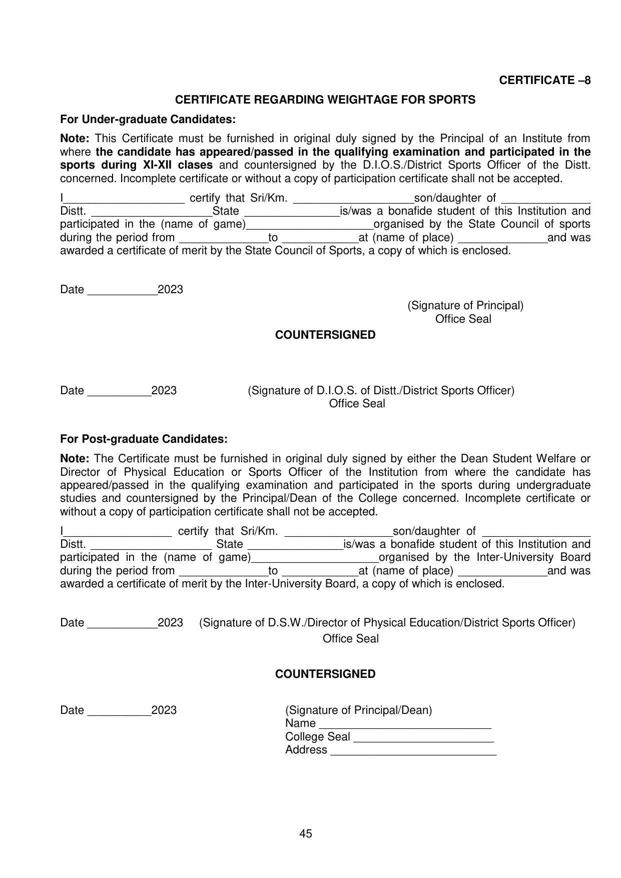 GBPUAT Entrance Exam Prospectus 2023 - Page 45