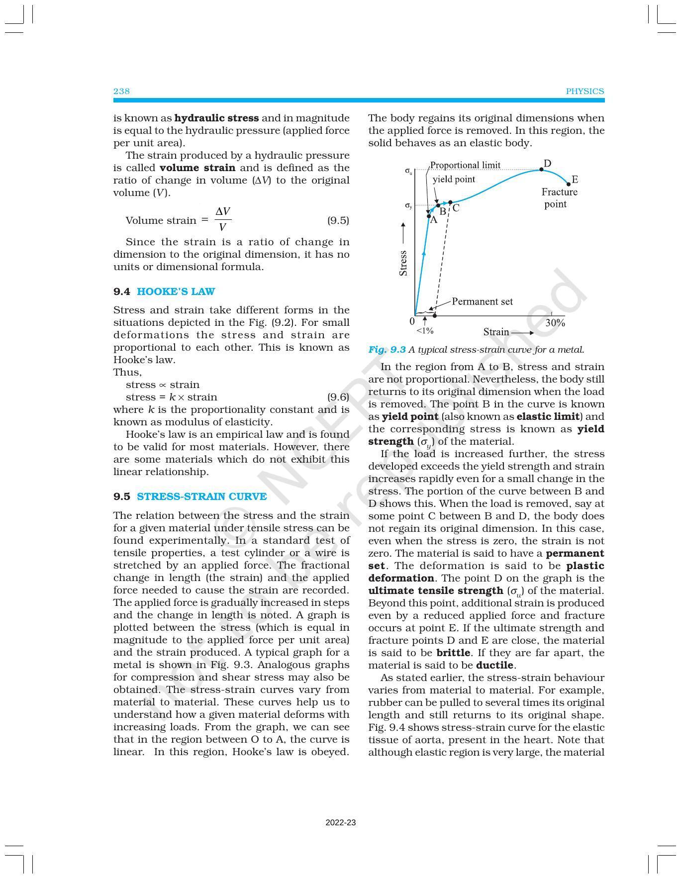 NCERT Book for Class 11 Physics Chapter 9 Mechanical Properties of Solids - Page 4