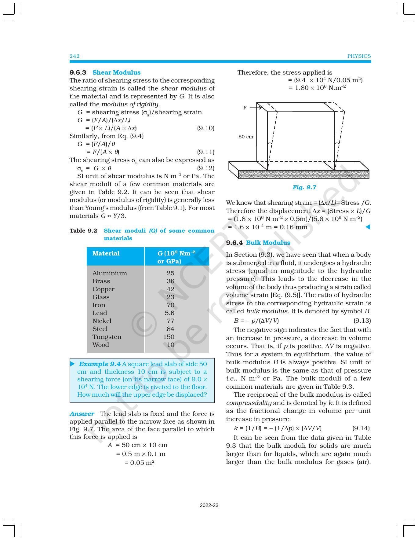 NCERT Book for Class 11 Physics Chapter 9 Mechanical Properties of Solids - Page 8