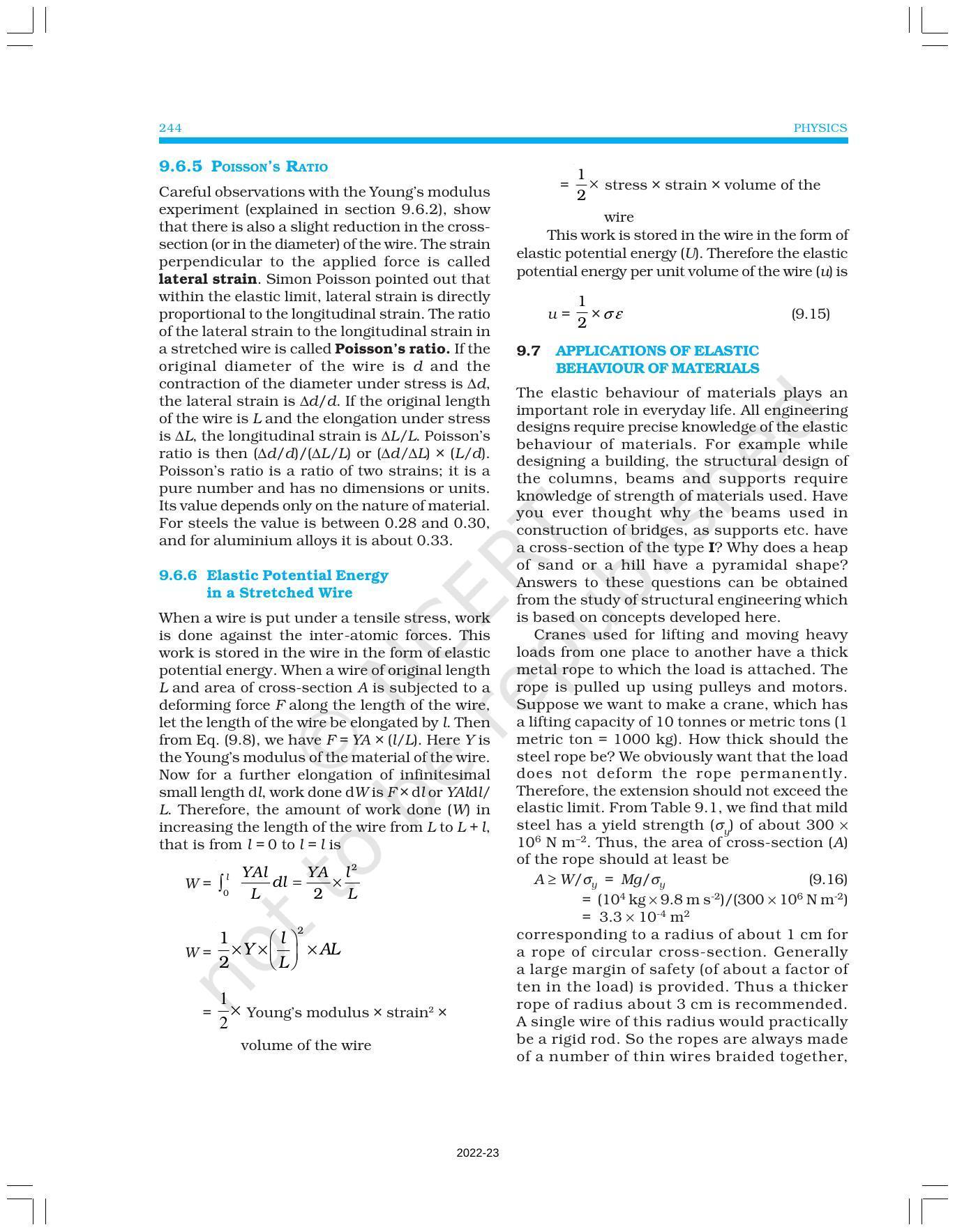 NCERT Book for Class 11 Physics Chapter 9 Mechanical Properties of Solids - Page 10