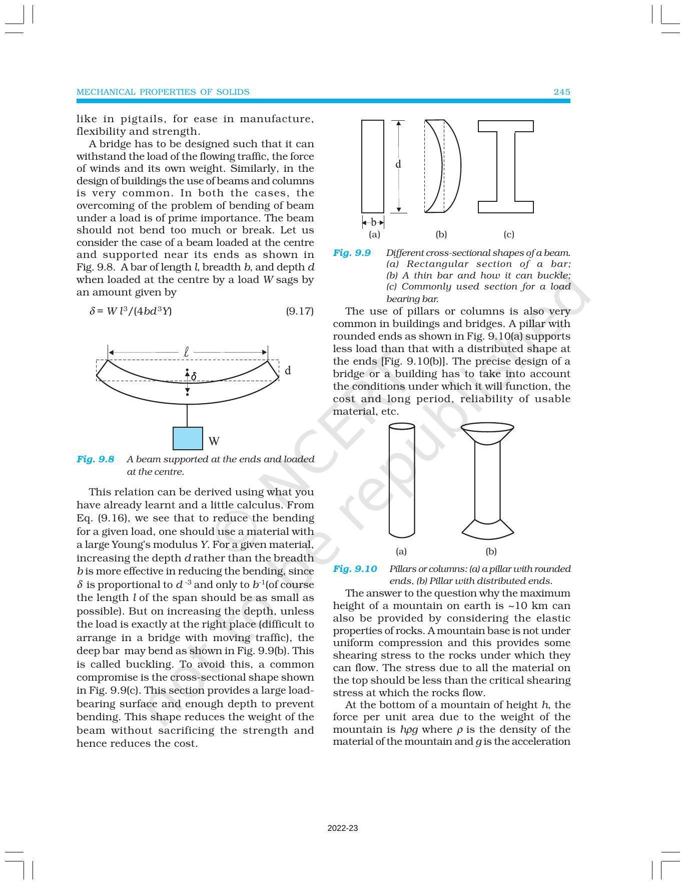NCERT Book for Class 11 Physics Chapter 9 Mechanical Properties of Solids - Page 11