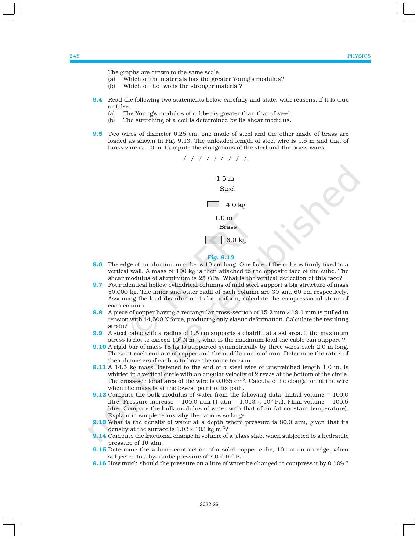 NCERT Book for Class 11 Physics Chapter 9 Mechanical Properties of Solids - Page 14