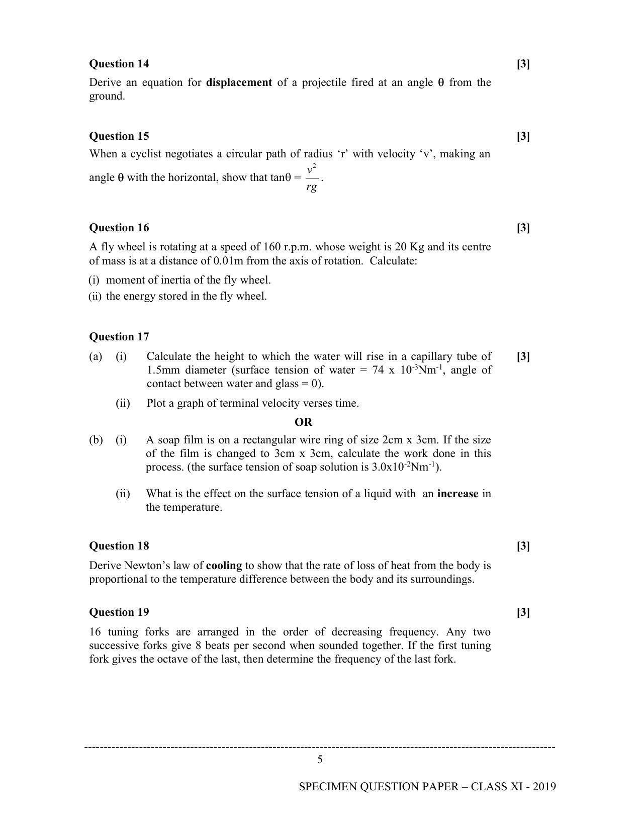 ISC Class 11 Specimen Physics Sample Papers 2023 - Page 5