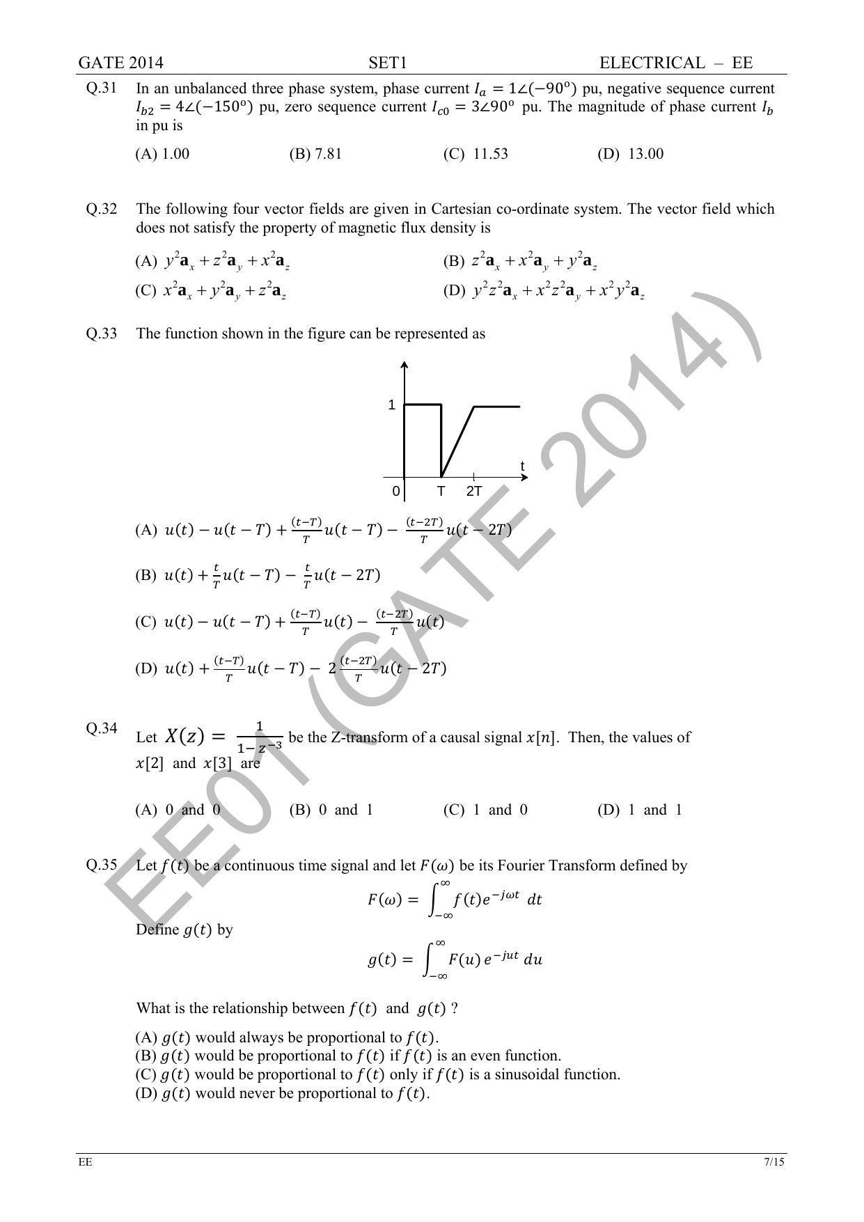 GATE 2014 Electrical Engineering (EE) Question Paper with Answer Key - Page 14