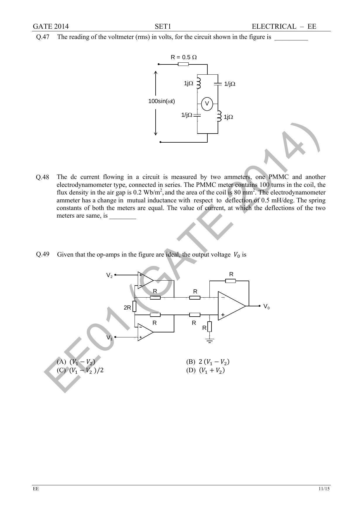 GATE 2014 Electrical Engineering (EE) Question Paper with Answer Key - Page 18