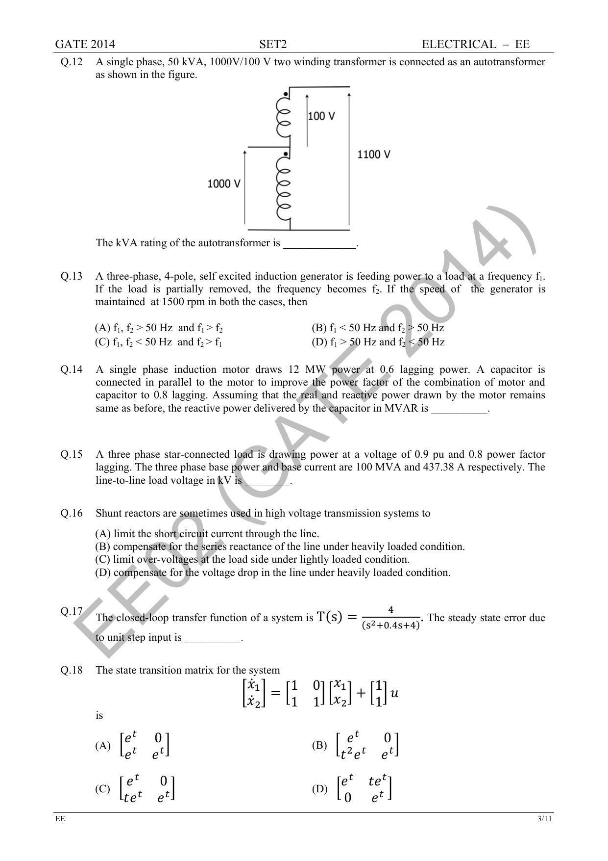 GATE 2014 Electrical Engineering (EE) Question Paper with Answer Key - Page 33