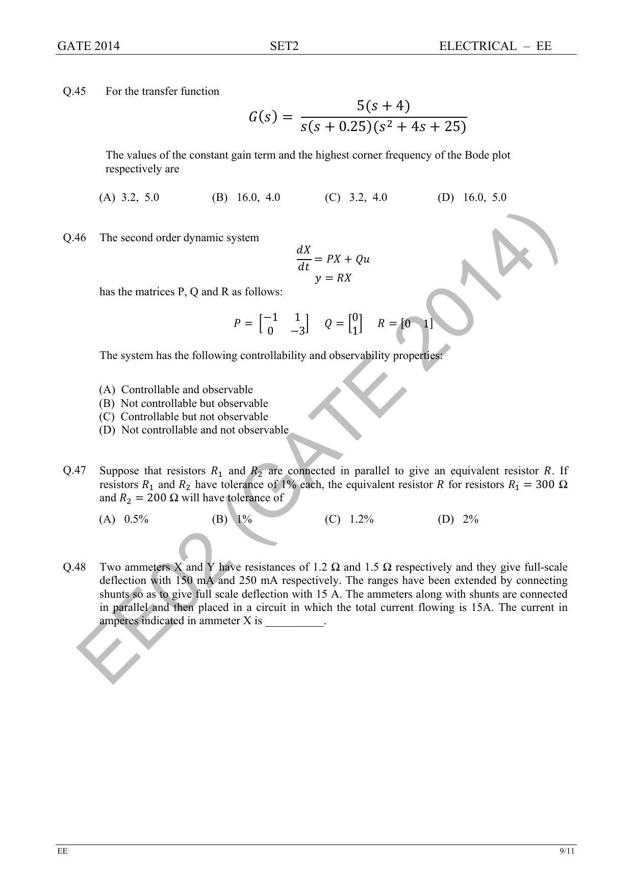 GATE 2014 Electrical Engineering (EE) Question Paper with Answer Key - Page 39
