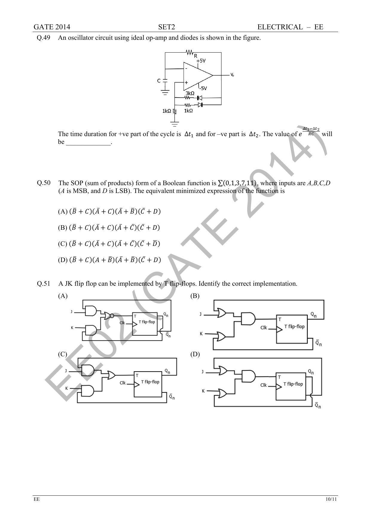 GATE 2014 Electrical Engineering (EE) Question Paper with Answer Key - Page 40