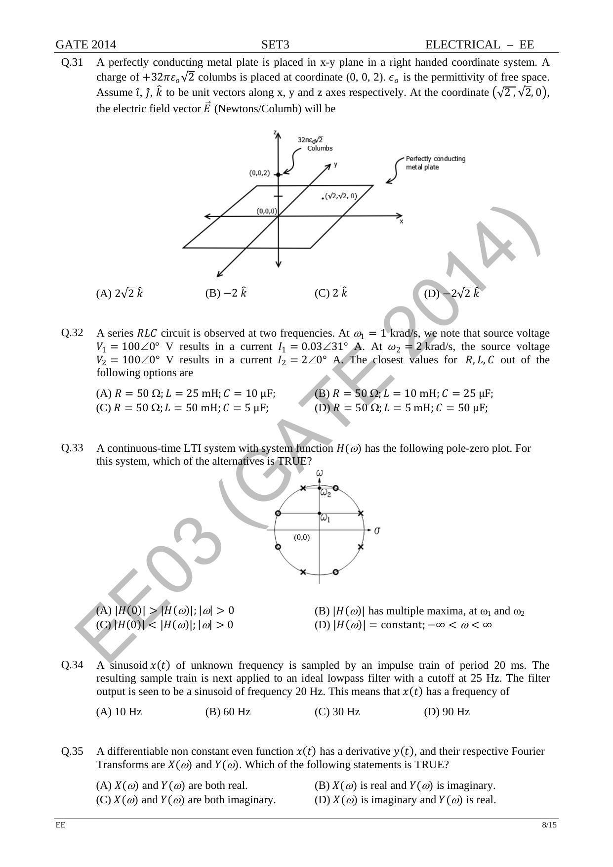 GATE 2014 Electrical Engineering (EE) Question Paper with Answer Key - Page 57