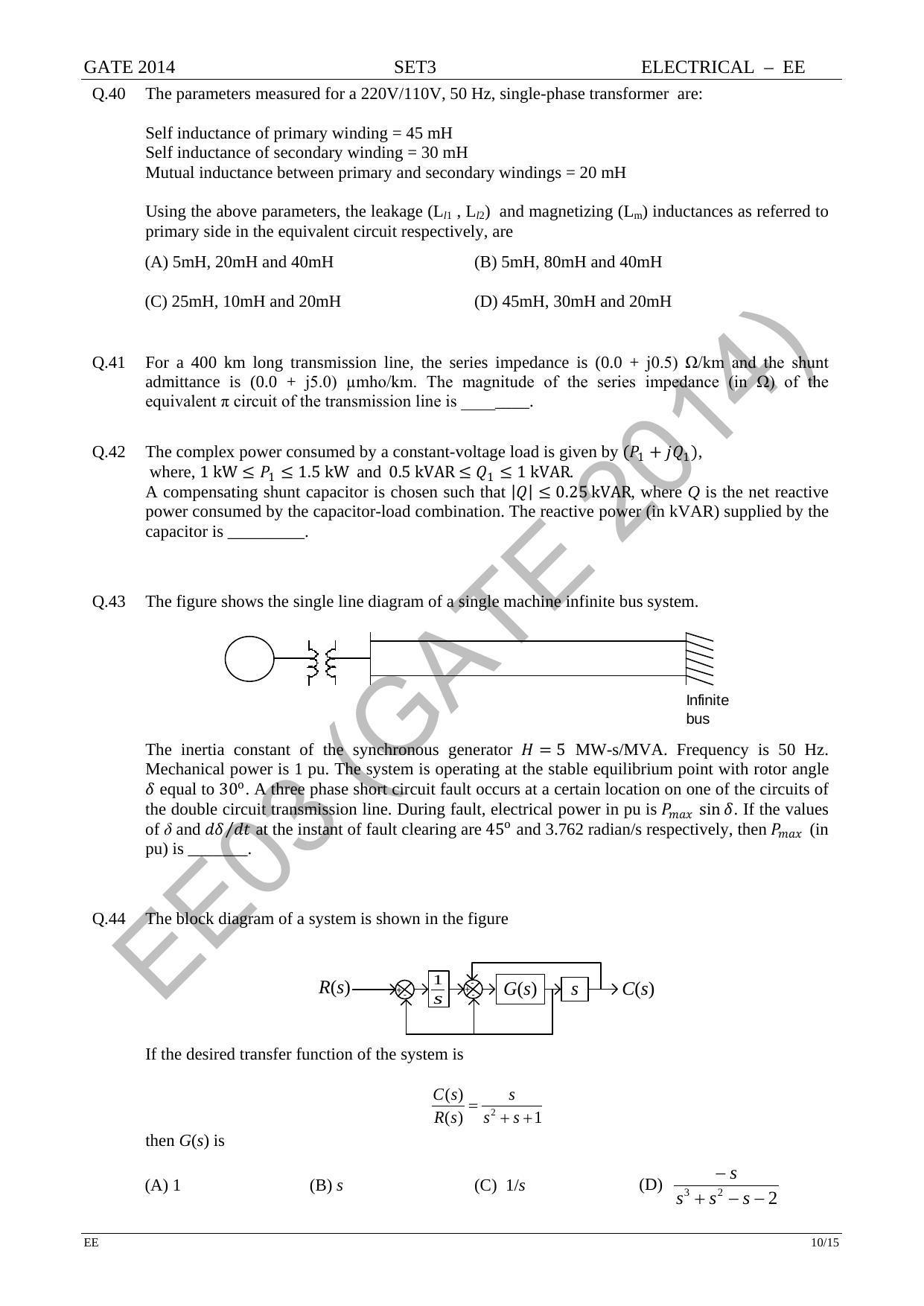 GATE 2014 Electrical Engineering (EE) Question Paper with Answer Key - Page 59