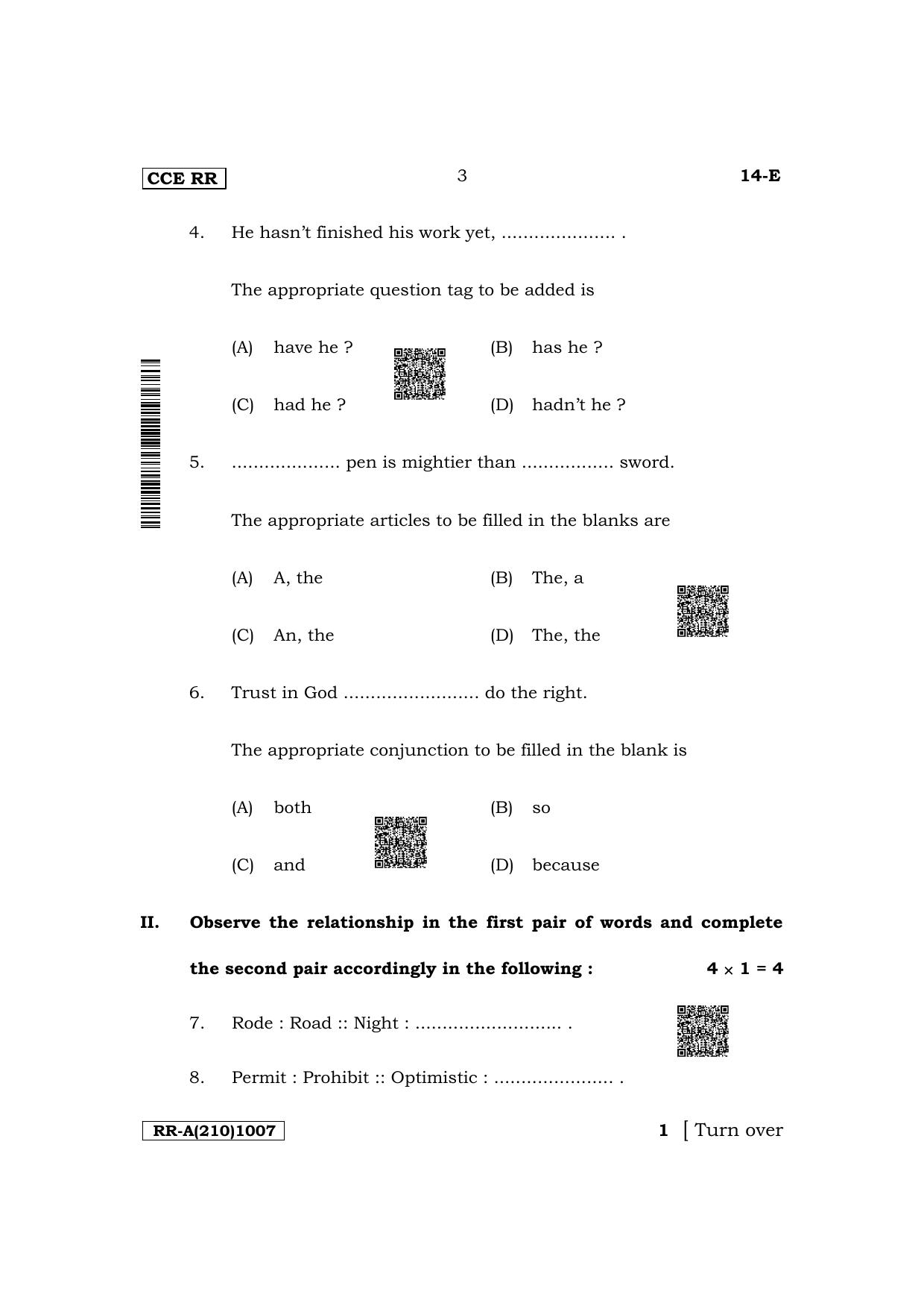 Karnataka SSLC First Language English Supplementary Exam Question Paper 2023 (A Version) - Page 3