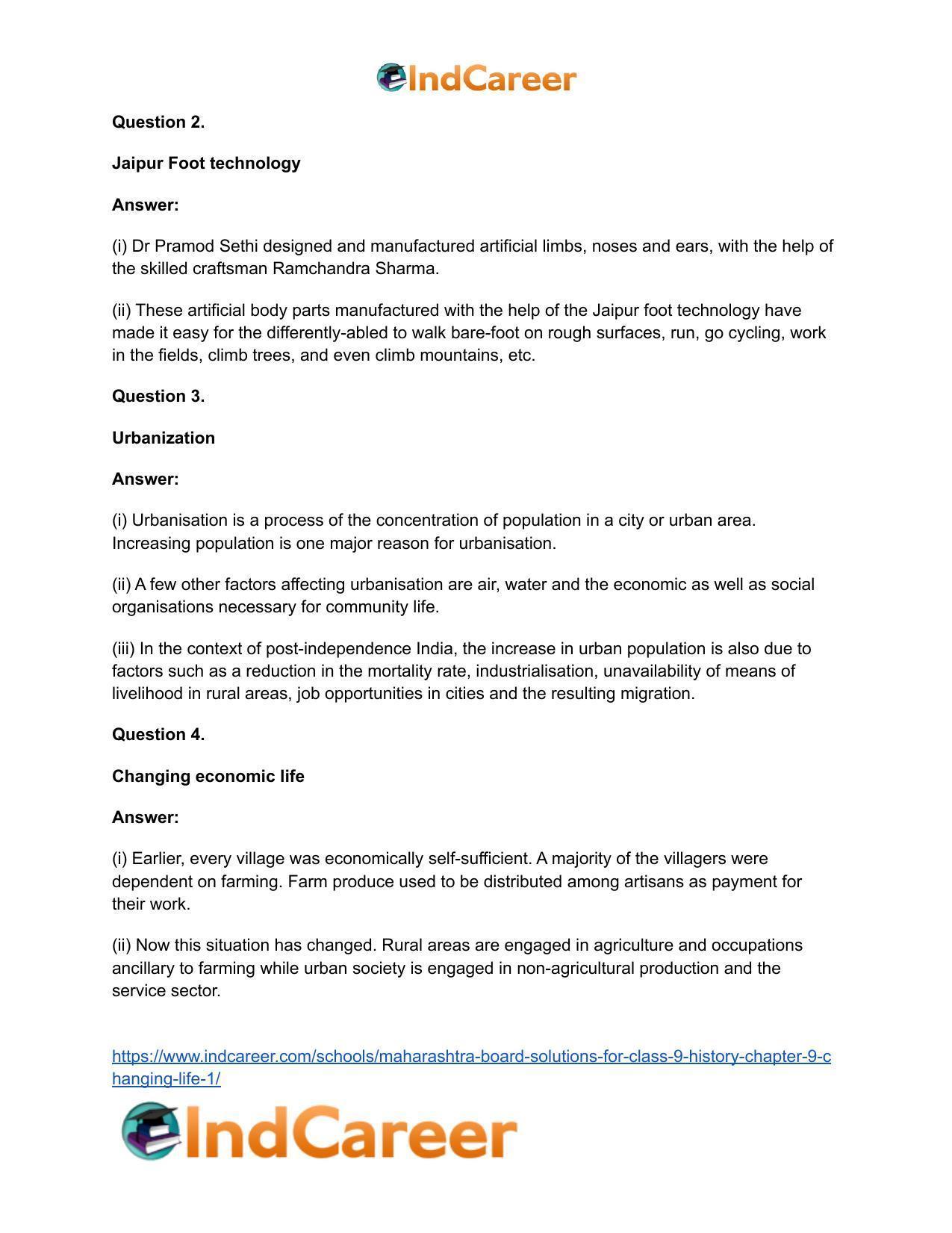 Maharashtra Board Solutions for Class 9- History: Chapter 9- Changing Life 1 - Page 4