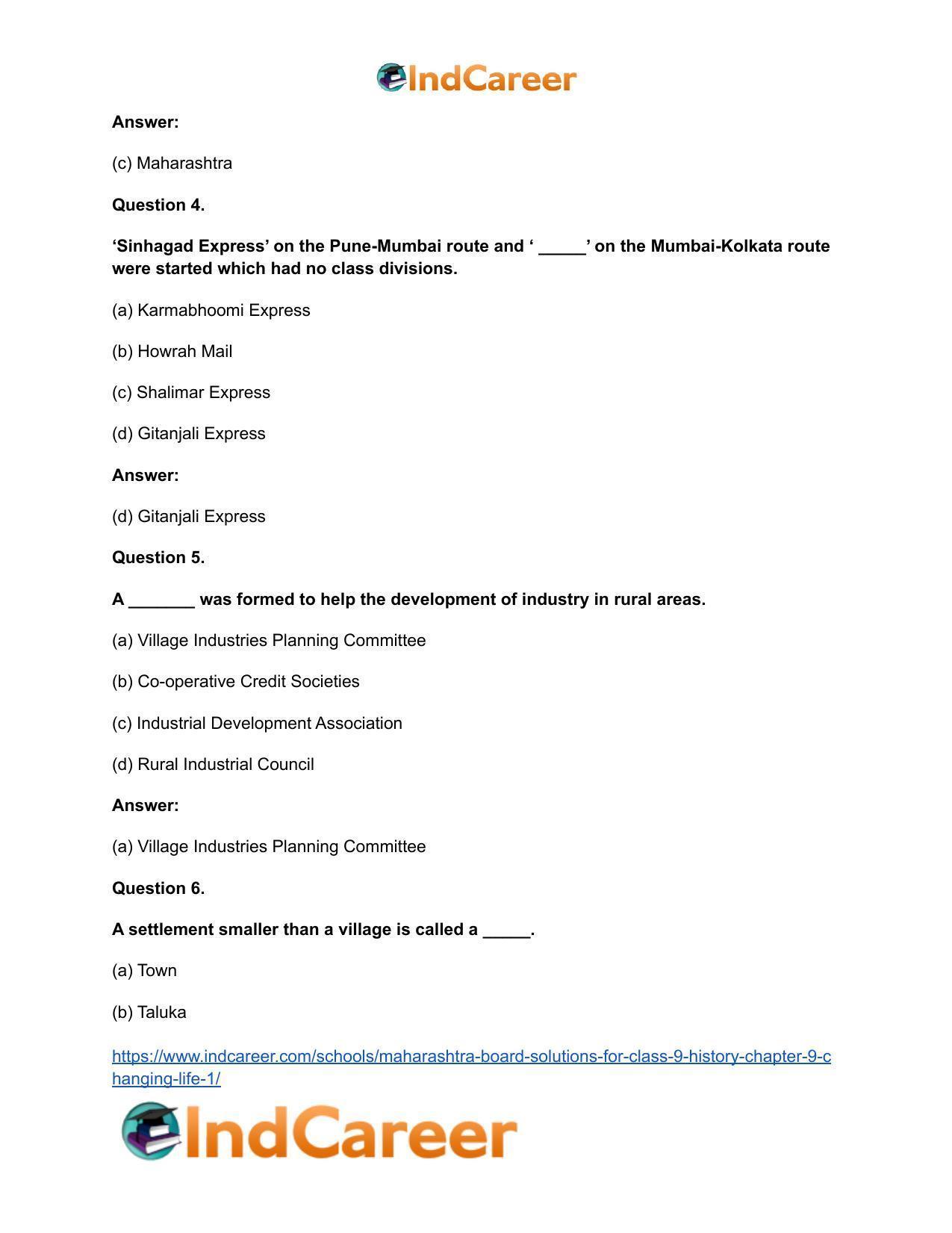 Maharashtra Board Solutions for Class 9- History: Chapter 9- Changing Life 1 - Page 9