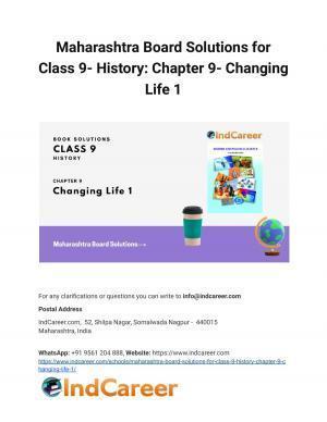 Maharashtra Board Solutions for Class 9- History: Chapter 9- Changing Life 1