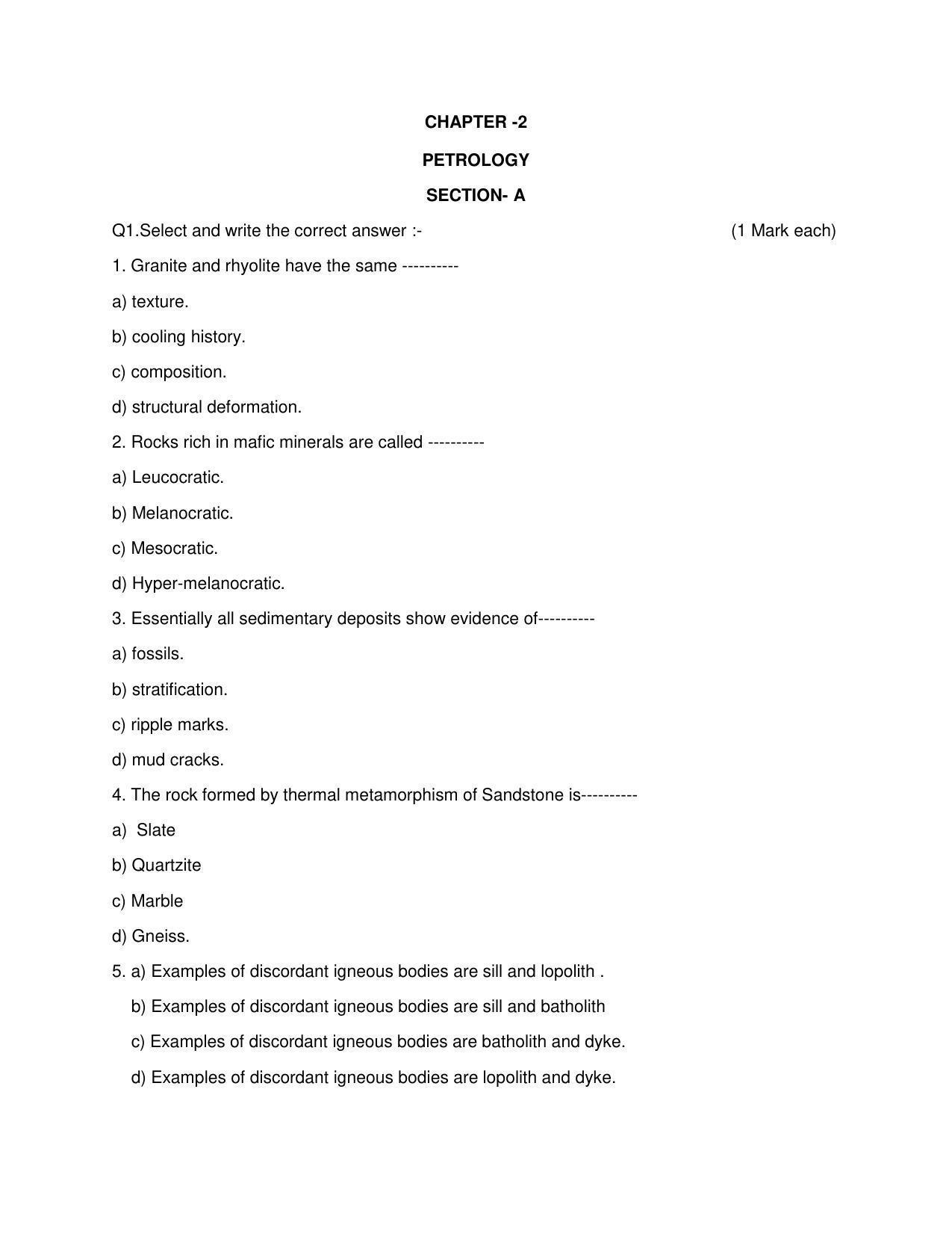 Maharashtra Board Class 12 Geology Sample Papers - Page 3