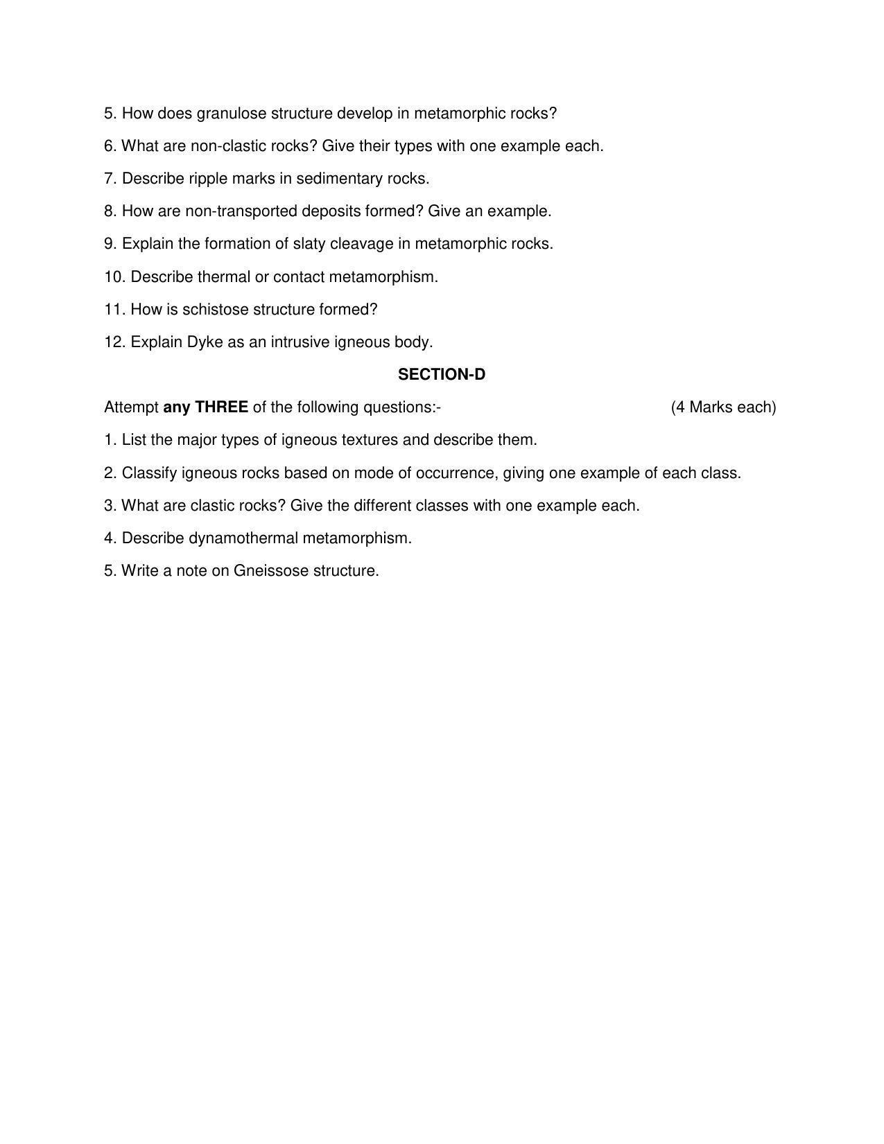 Maharashtra Board Class 12 Geology Sample Papers - Page 6