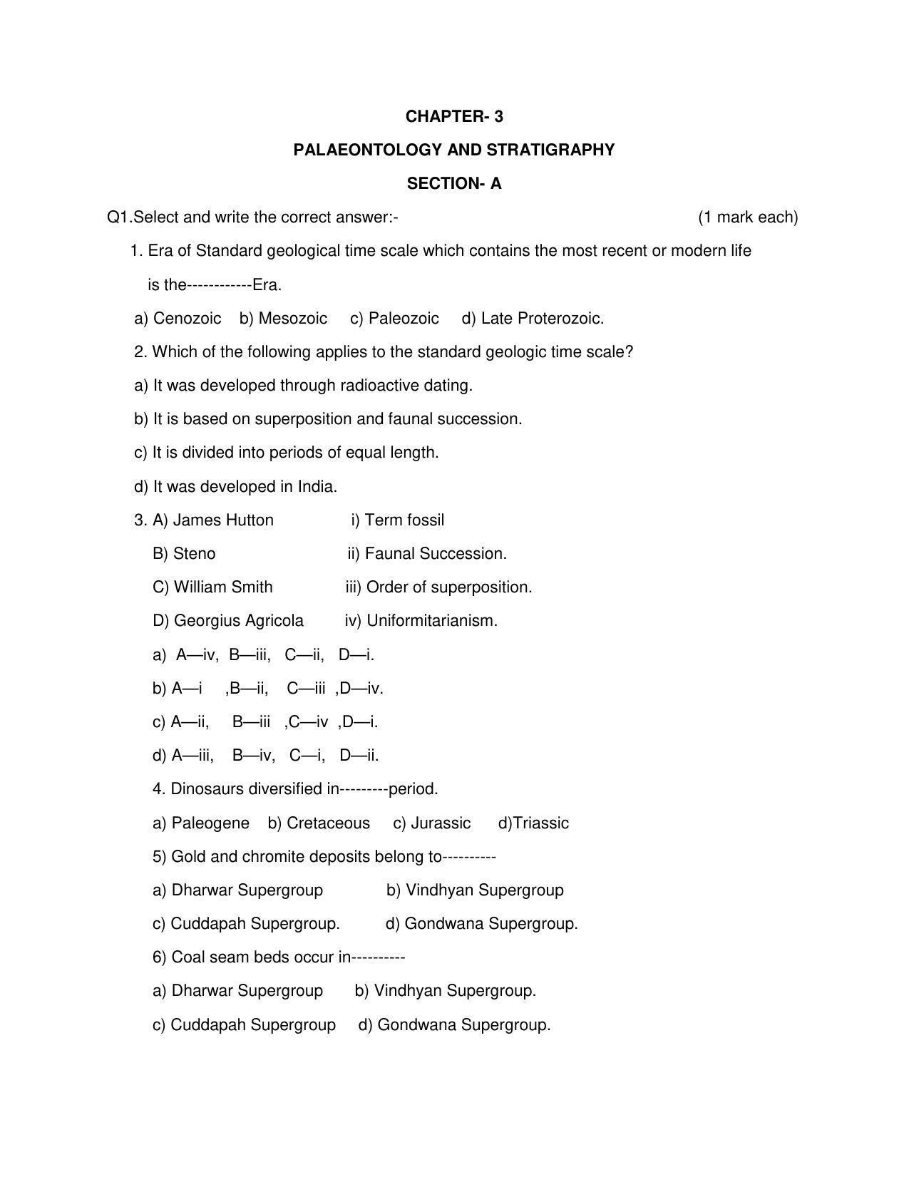Maharashtra Board Class 12 Geology Sample Papers - Page 7
