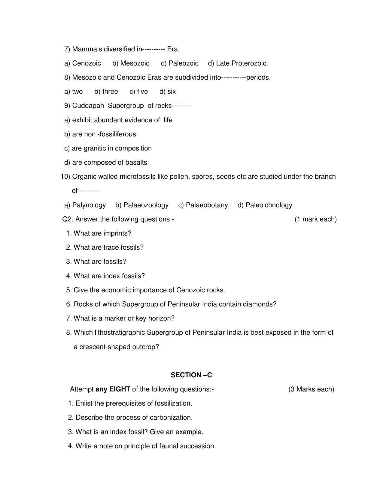 Maharashtra Board Class 12 Geology Sample Papers - Page 8