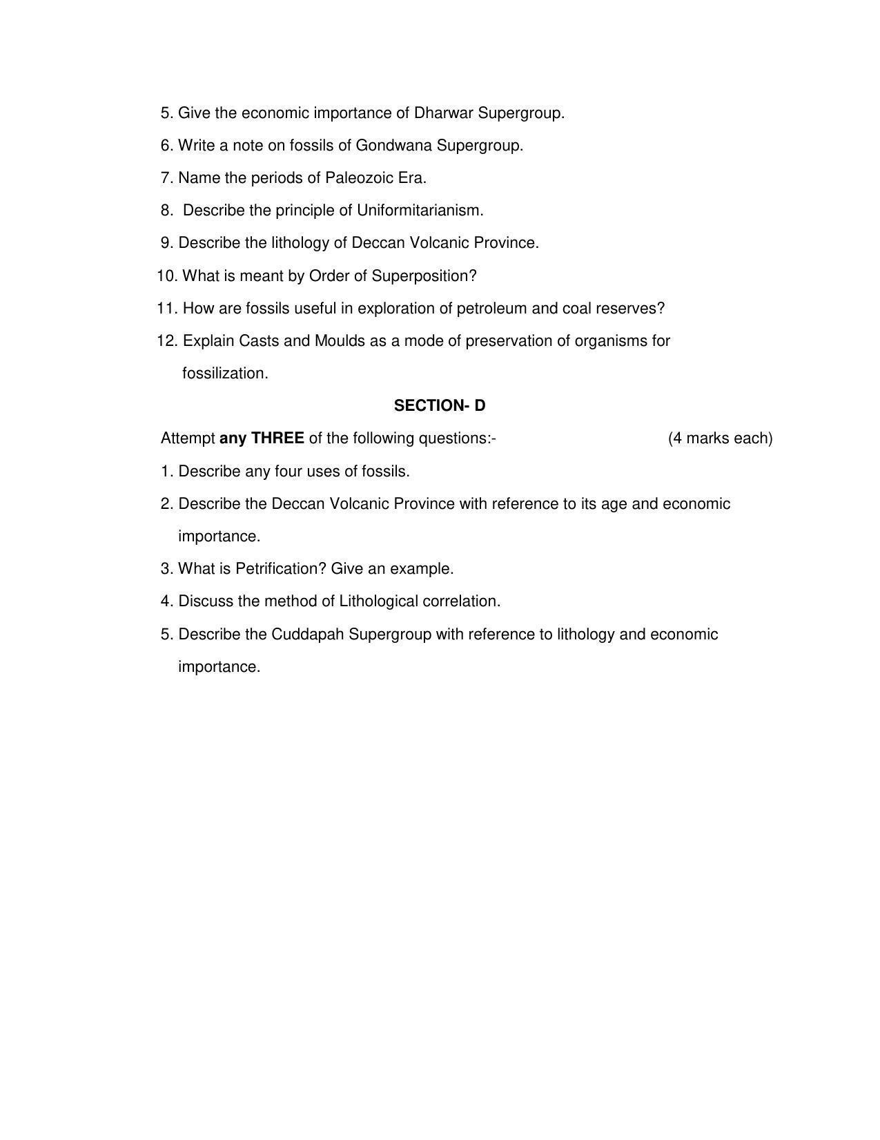Maharashtra Board Class 12 Geology Sample Papers - Page 9