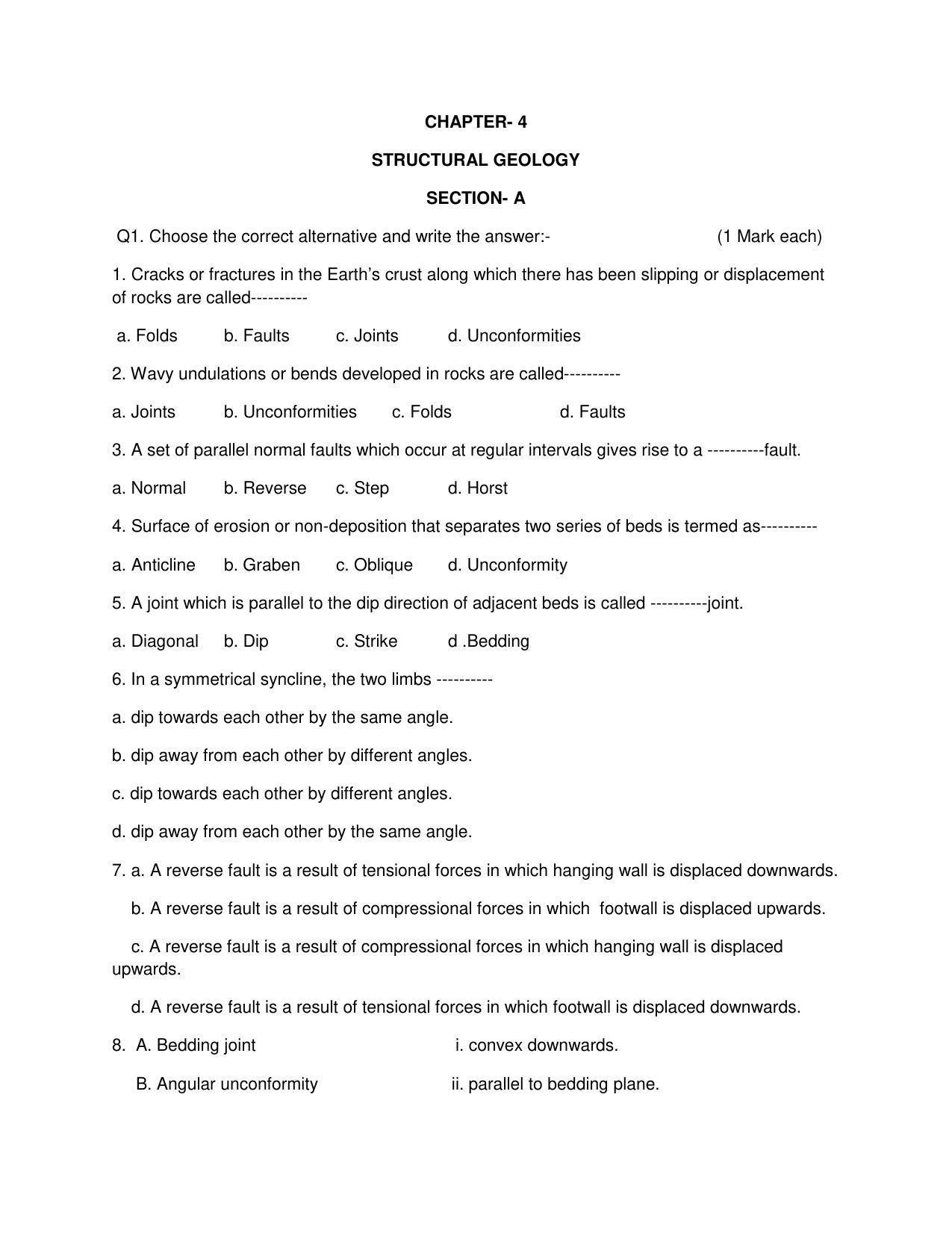 Maharashtra Board Class 12 Geology Sample Papers - Page 10