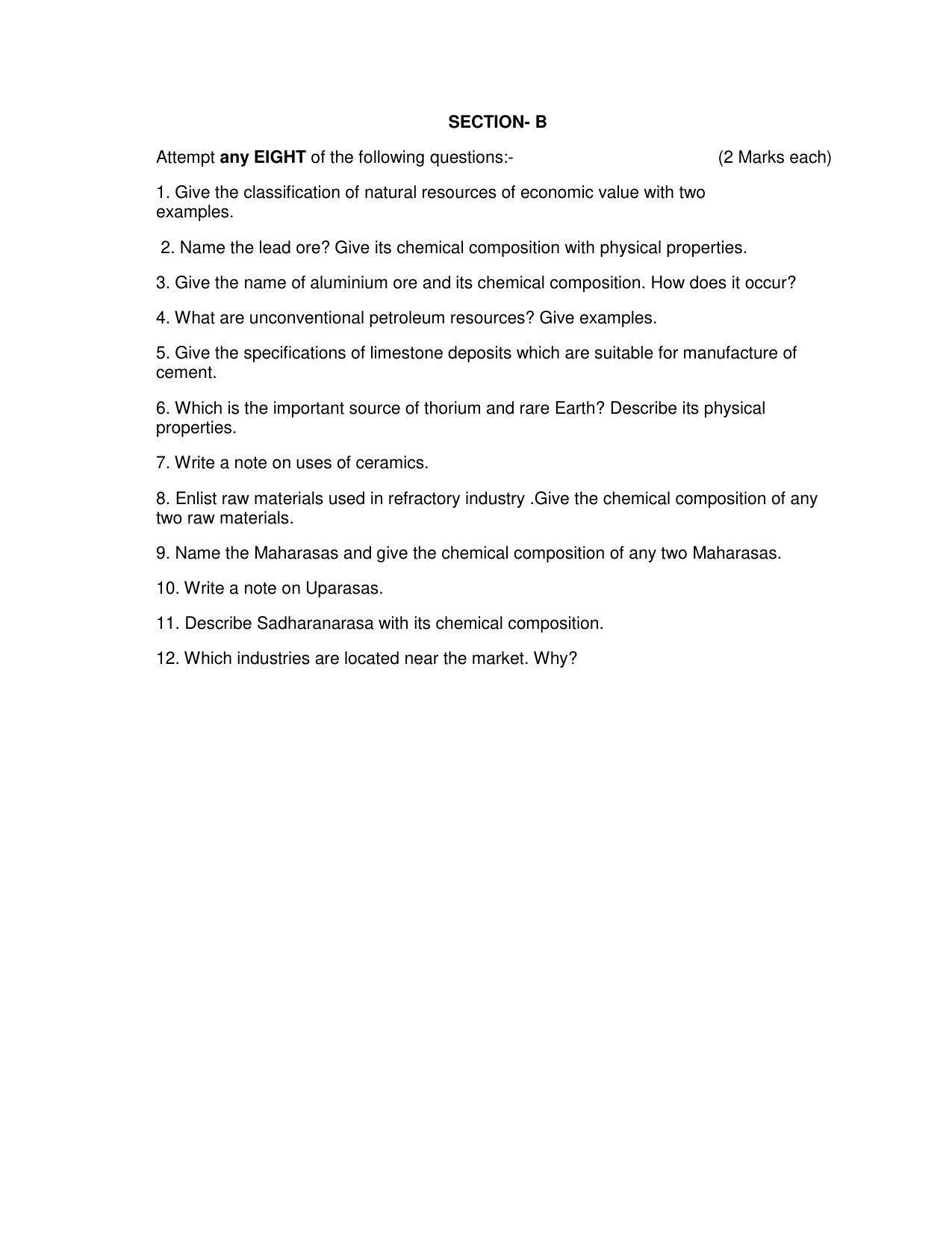 Maharashtra Board Class 12 Geology Sample Papers - Page 15
