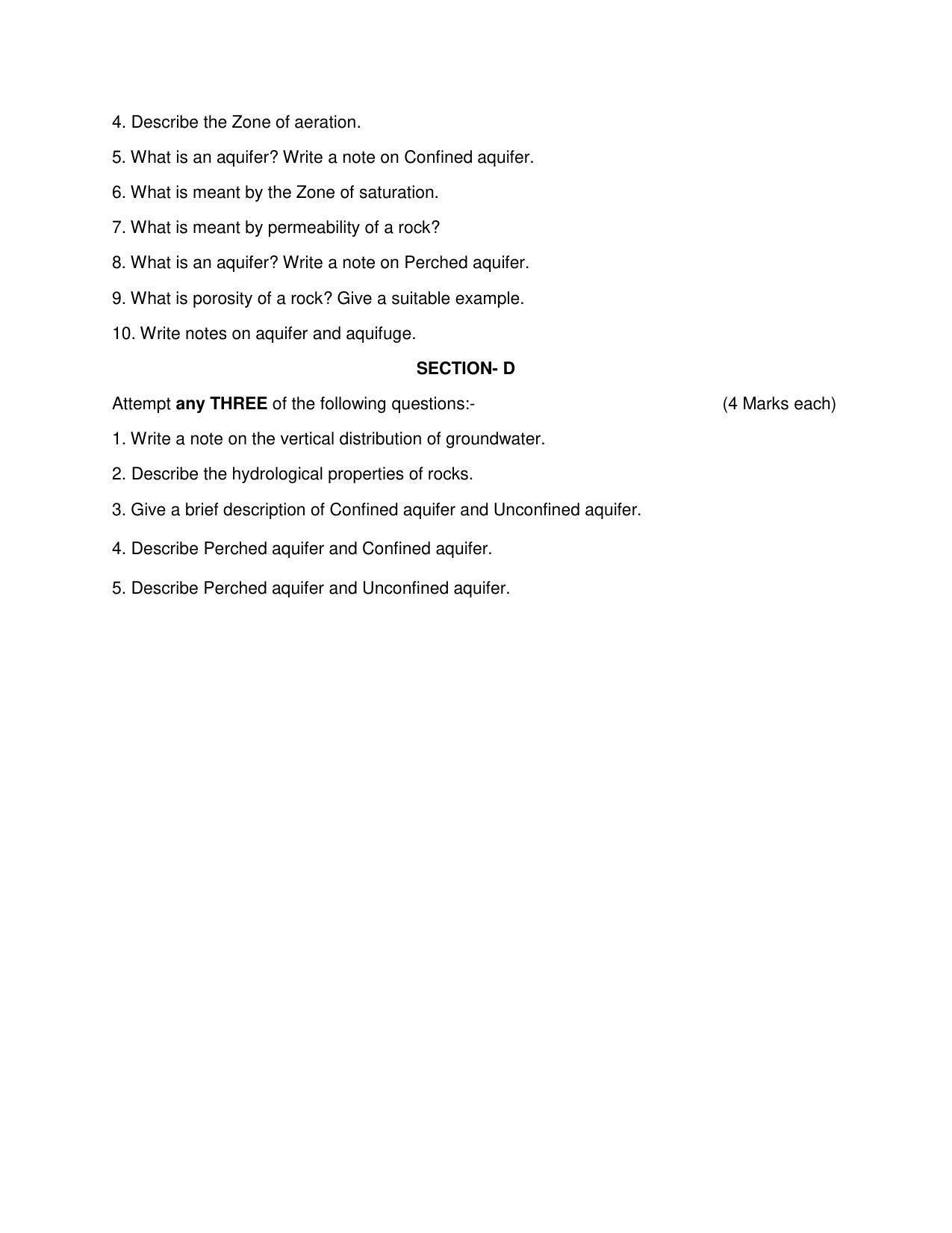 Maharashtra Board Class 12 Geology Sample Papers - Page 17