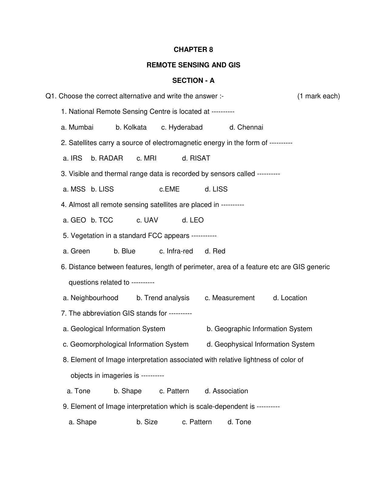 Maharashtra Board Class 12 Geology Sample Papers - Page 20