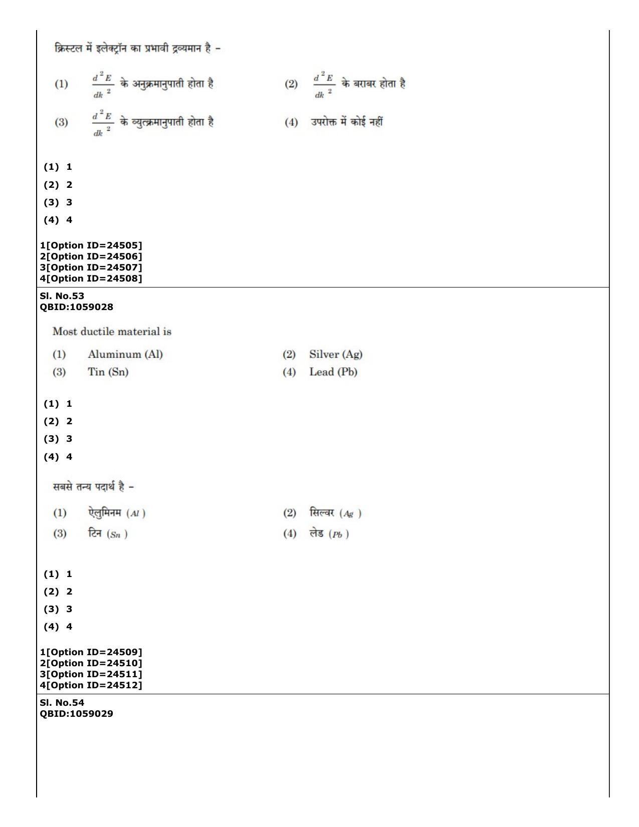 CUET (PG) 2022: PGQP-55 Materials Science and Nanotechnology (09-09-2022) Question Paper - Page 40