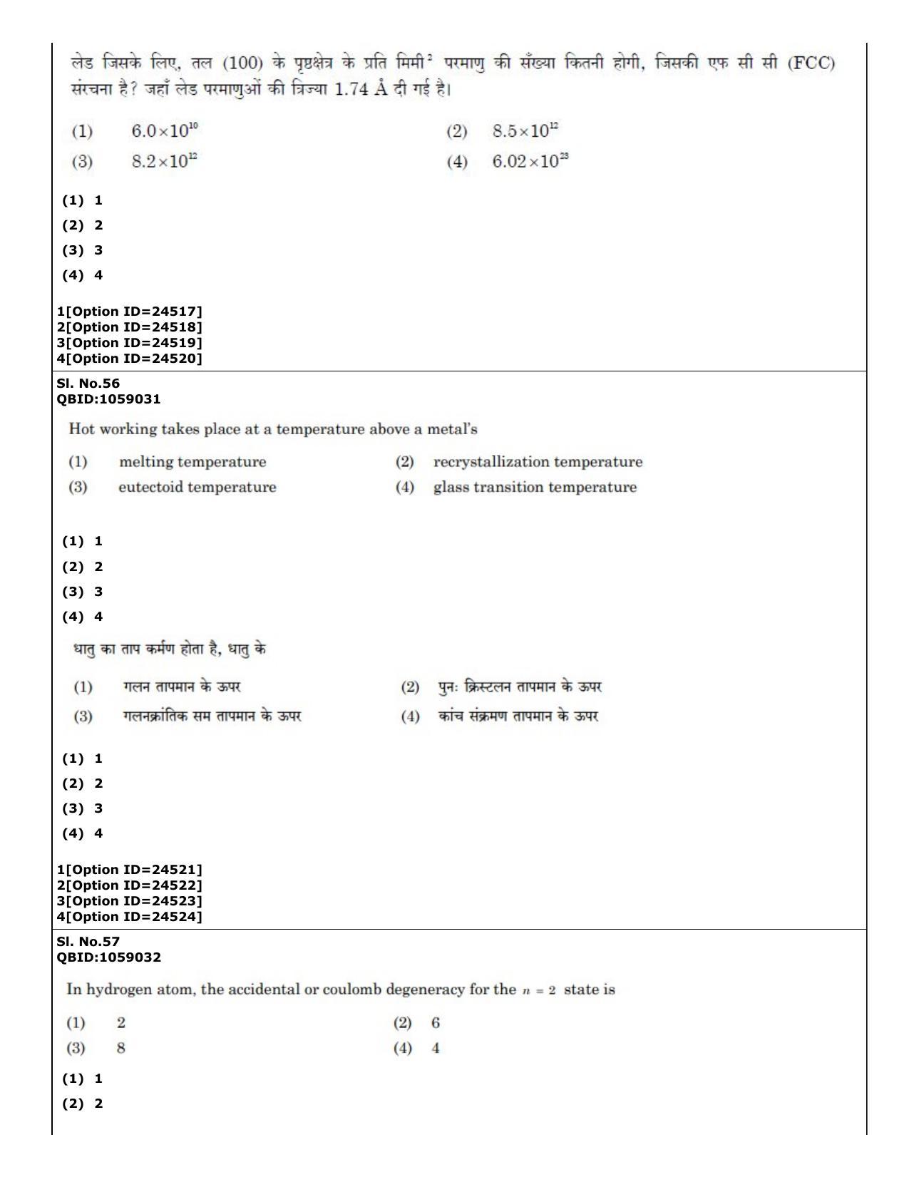 CUET (PG) 2022: PGQP-55 Materials Science and Nanotechnology (09-09-2022) Question Paper - Page 42