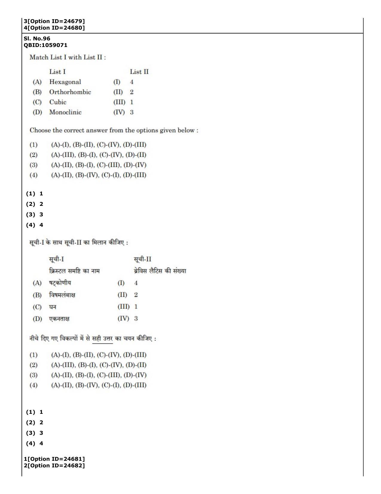 CUET (PG) 2022: PGQP-55 Materials Science and Nanotechnology (09-09-2022) Question Paper - Page 77