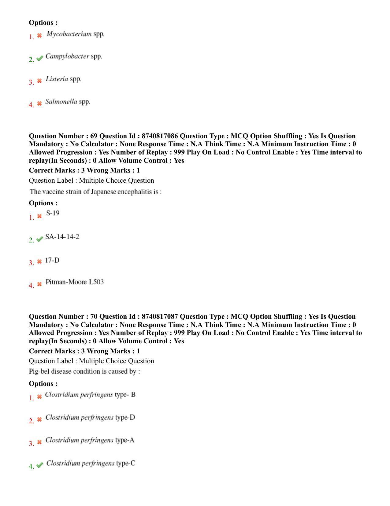 BHU RET Veterinary Public Health 2020 Question Paper - Page 39