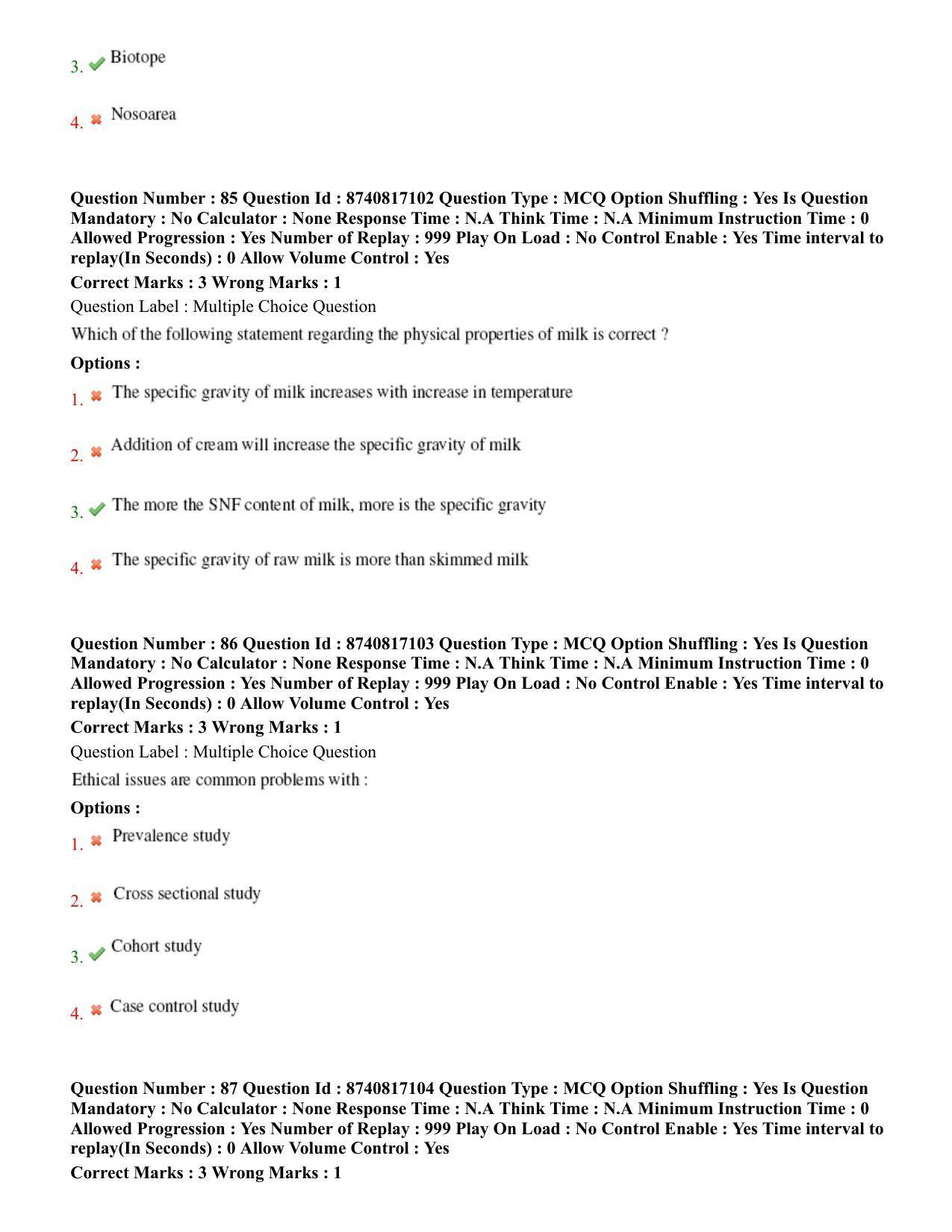 BHU RET Veterinary Public Health 2020 Question Paper - Page 46