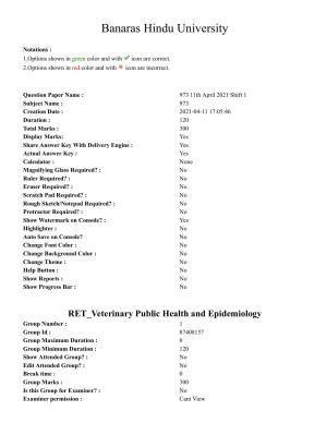 BHU RET Veterinary Public Health 2020 Question Paper