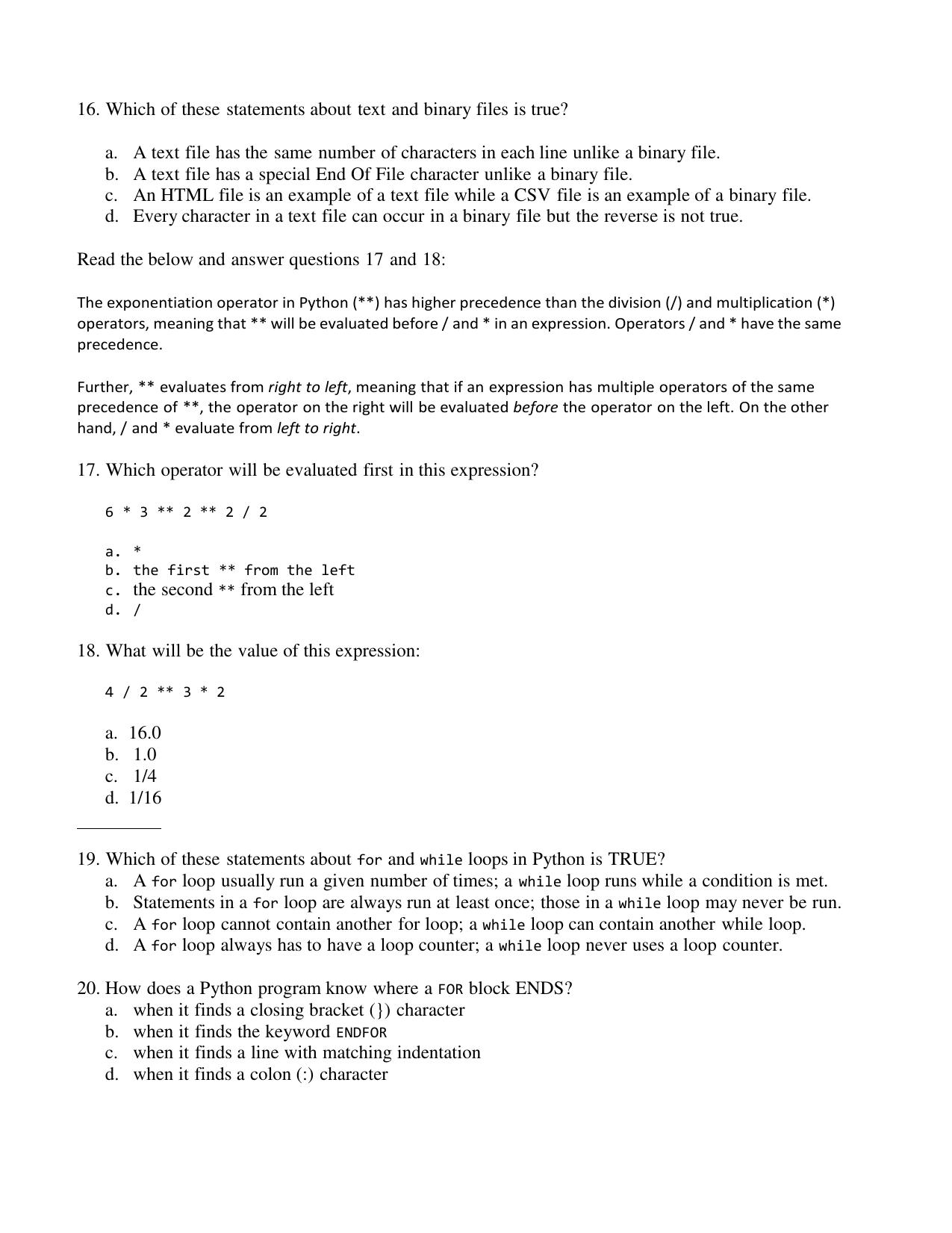 CBSE Class 12 Computer Science Term 1 Practice Questions 2021-22 - Page 4