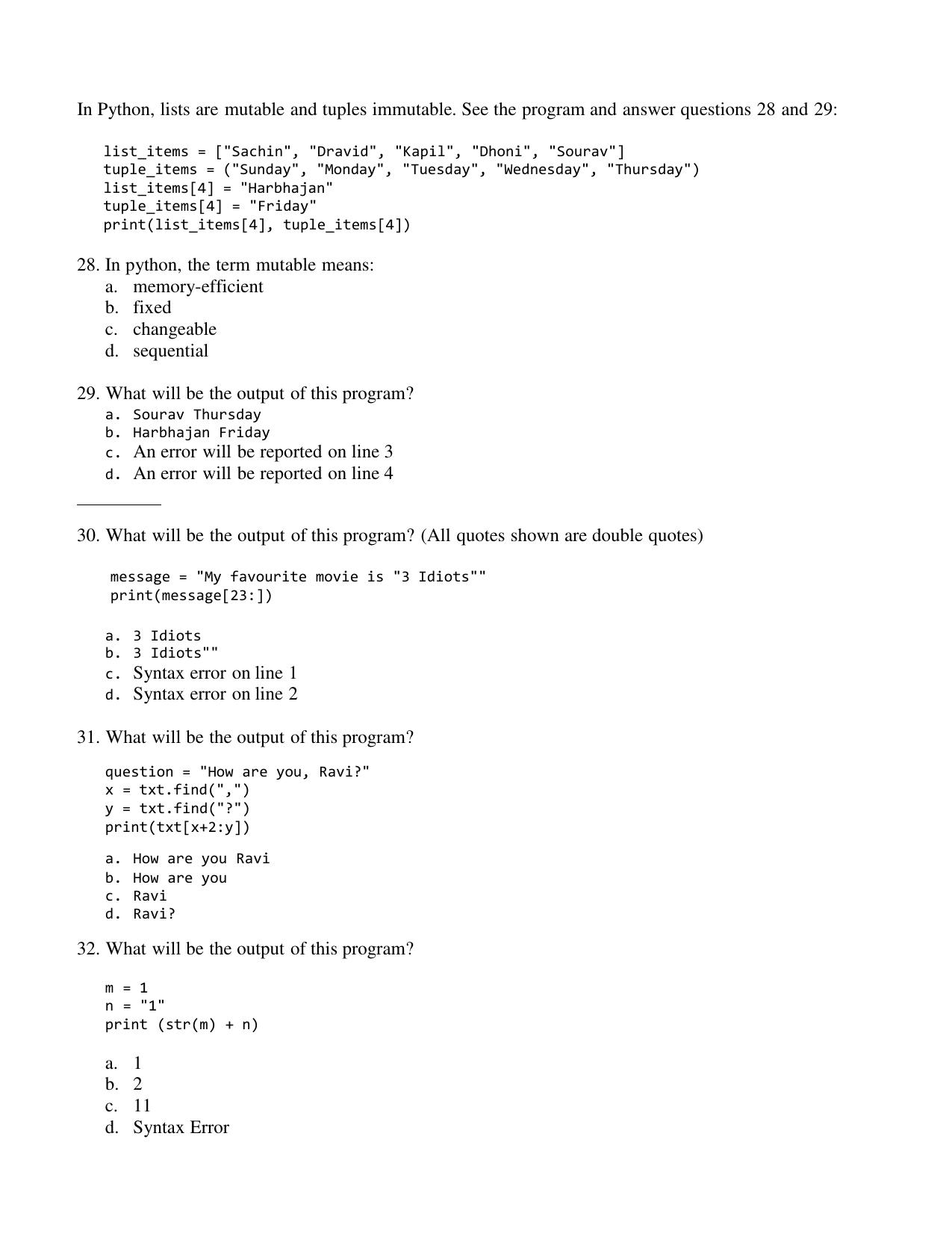 CBSE Class 12 Computer Science Term 1 Practice Questions 2021-22 - Page 7