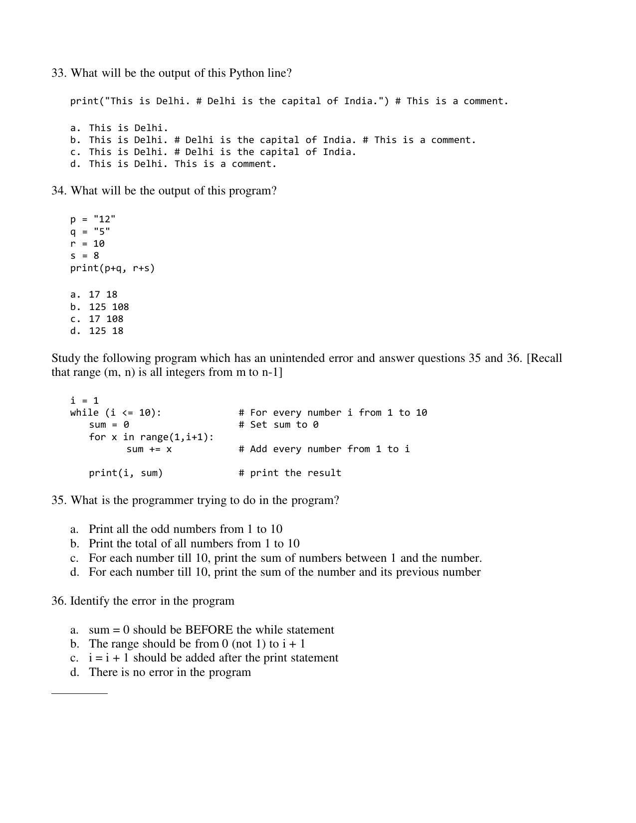CBSE Class 12 Computer Science Term 1 Practice Questions 2021-22 - Page 8