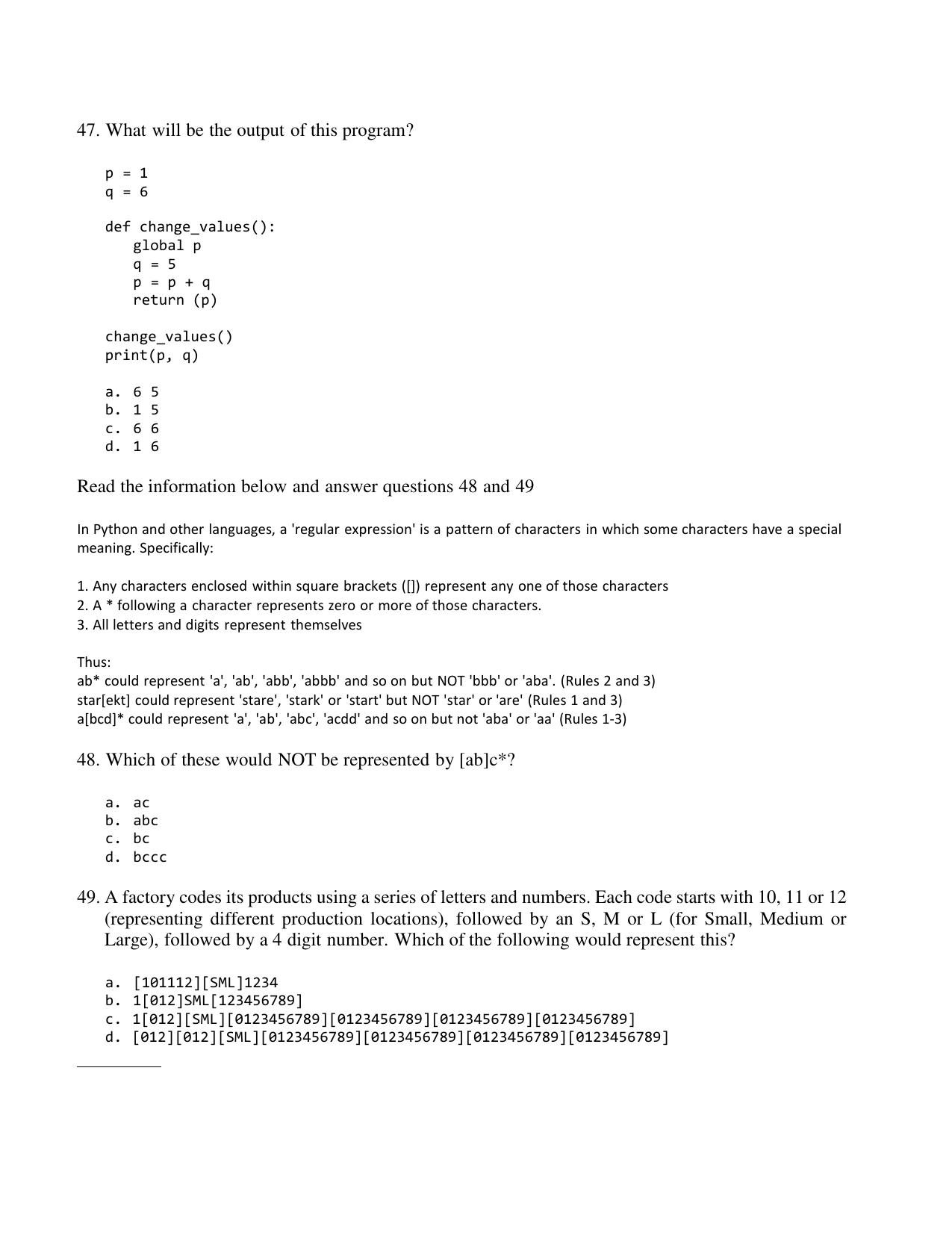 CBSE Class 12 Computer Science Term 1 Practice Questions 2021-22 - Page 12